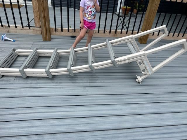 Confer Plastics 6000X Heavy Duty Above Ground in-Pool Swimming Ladder for Decks Adjustable from 42IN to 56IN HIGH customer photo 2