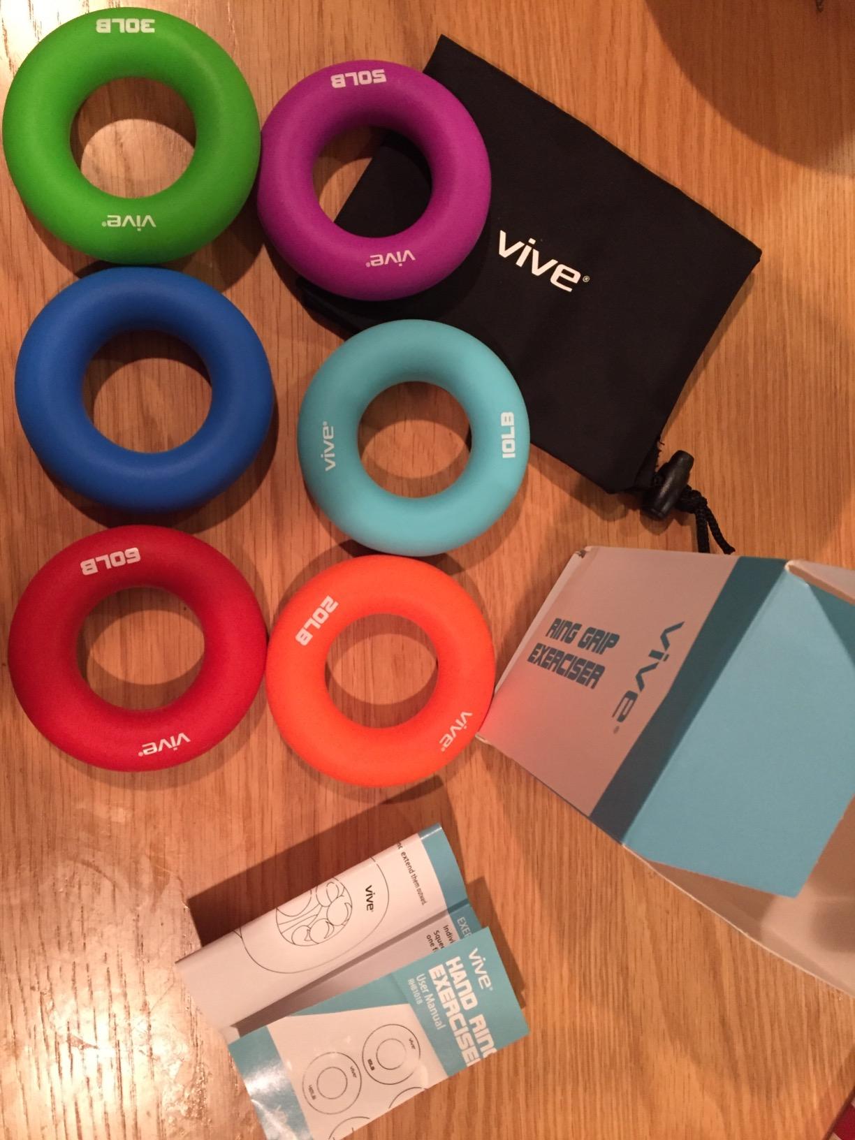 Vive Hand Strengthener Grip Ring - Forearm Ring Hand Exercisers - Silicone | Squeezer Gripper for Muscle Strengthening Training Tool customer photo 1