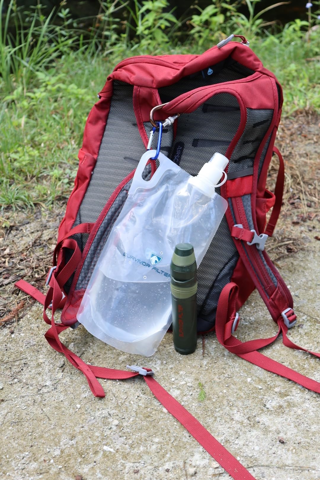 Survivor Filter Squeeze Kit Water Filter Straw & 2 Collapsible Bottles 32oz customer photo 2