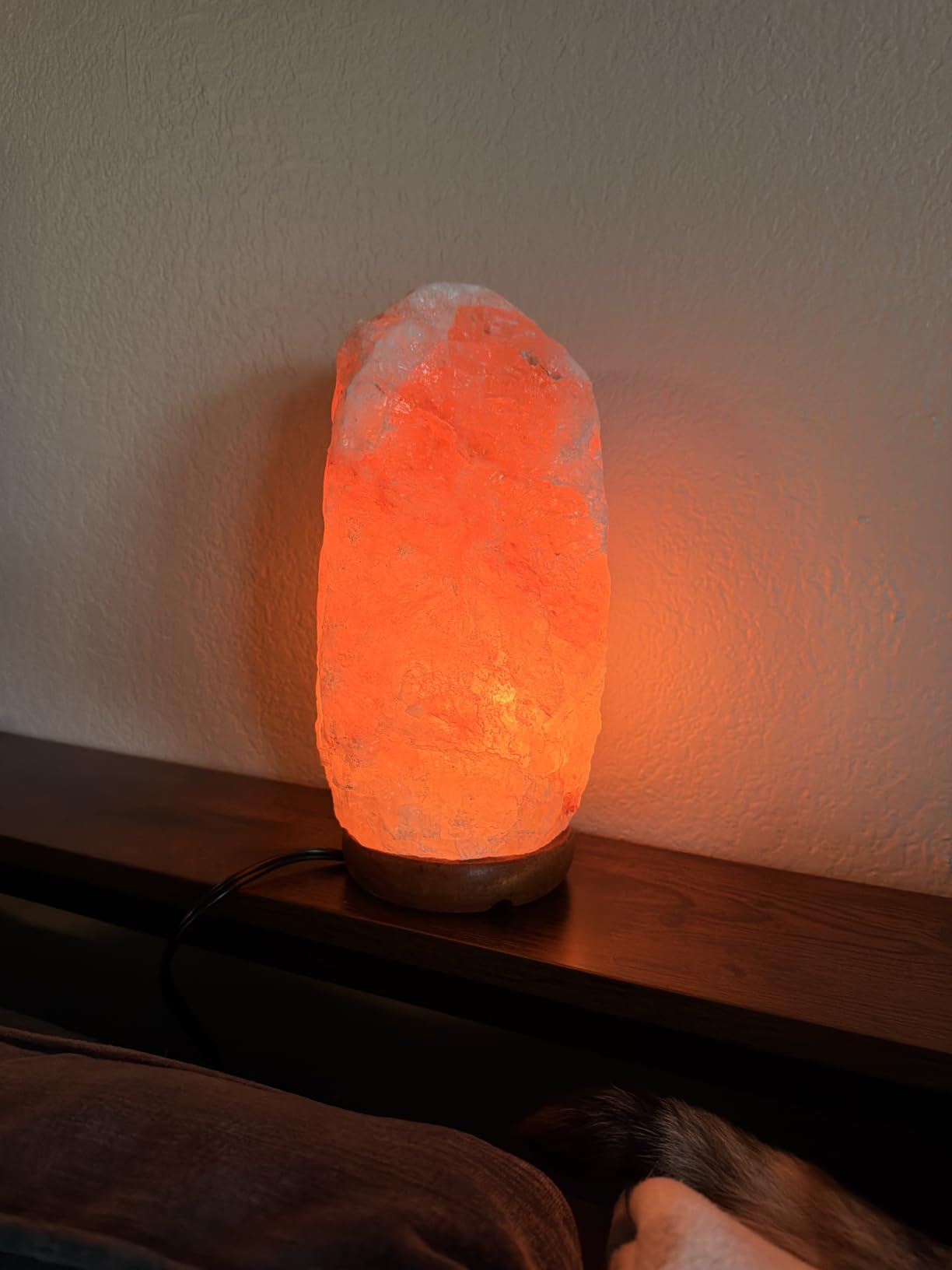 Himalayan Salt Lamp for Bedroom Large 10–12 Inch Pink Salt Rock Lamp with Dimmer, Wooden Base & Spare Bulbs | Calming Ambient Night Light | Thoughtful Wellness Gift for Women, Home, or Office customer photo 1