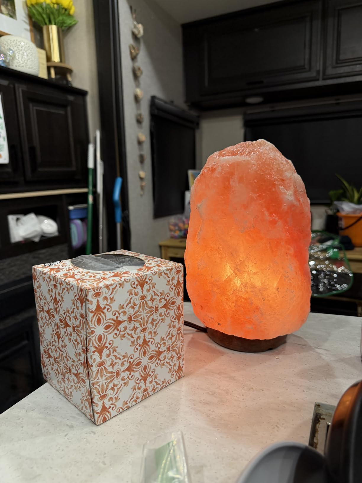 Himalayan Salt Lamp for Bedroom Large 10–12 Inch Pink Salt Rock Lamp with Dimmer, Wooden Base & Spare Bulbs | Calming Ambient Night Light | Thoughtful Wellness Gift for Women, Home, or Office customer photo 2