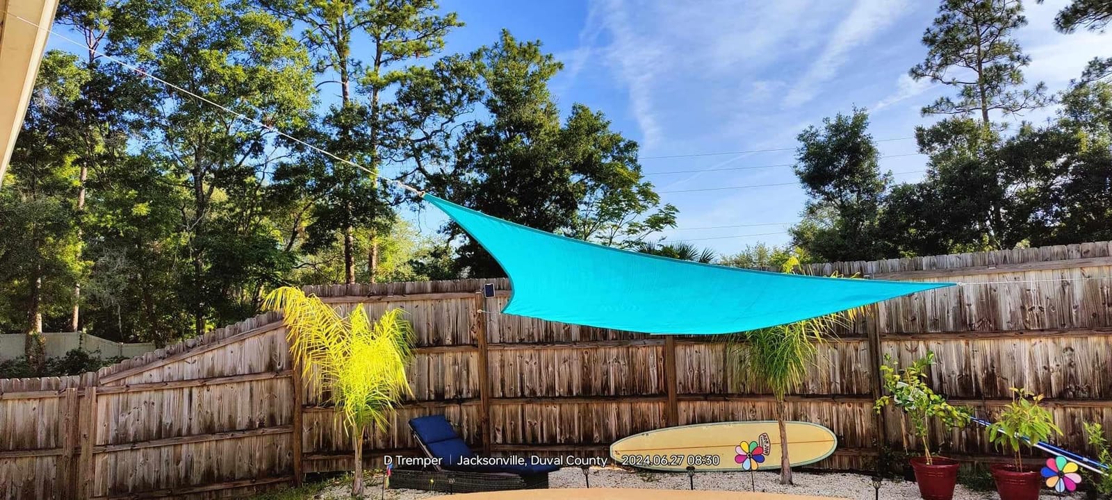 Patio Paradise 16' x 16' x 16' Sun Shade Sail Triangle Canopy Shade Cloth Fabric Sunlight Block Patio Pergola Cover HDPE Deck Awning for Outdoor Backyard Roof Shading, Turquoise customer photo 2