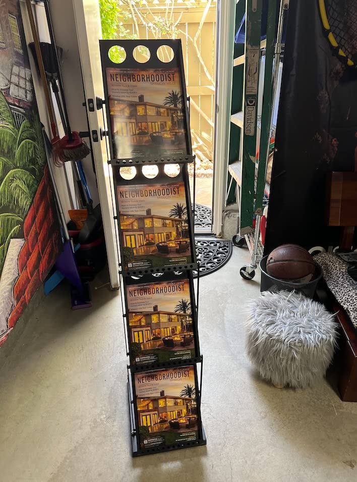Polmart 4-Tier Brochure Literature Display Floor-Stand Rack with Adjustable Pockets. Portable Collapsible Design with Carry Bag for Trade Shows, Offices, Retail Stores (Black) customer photo 2