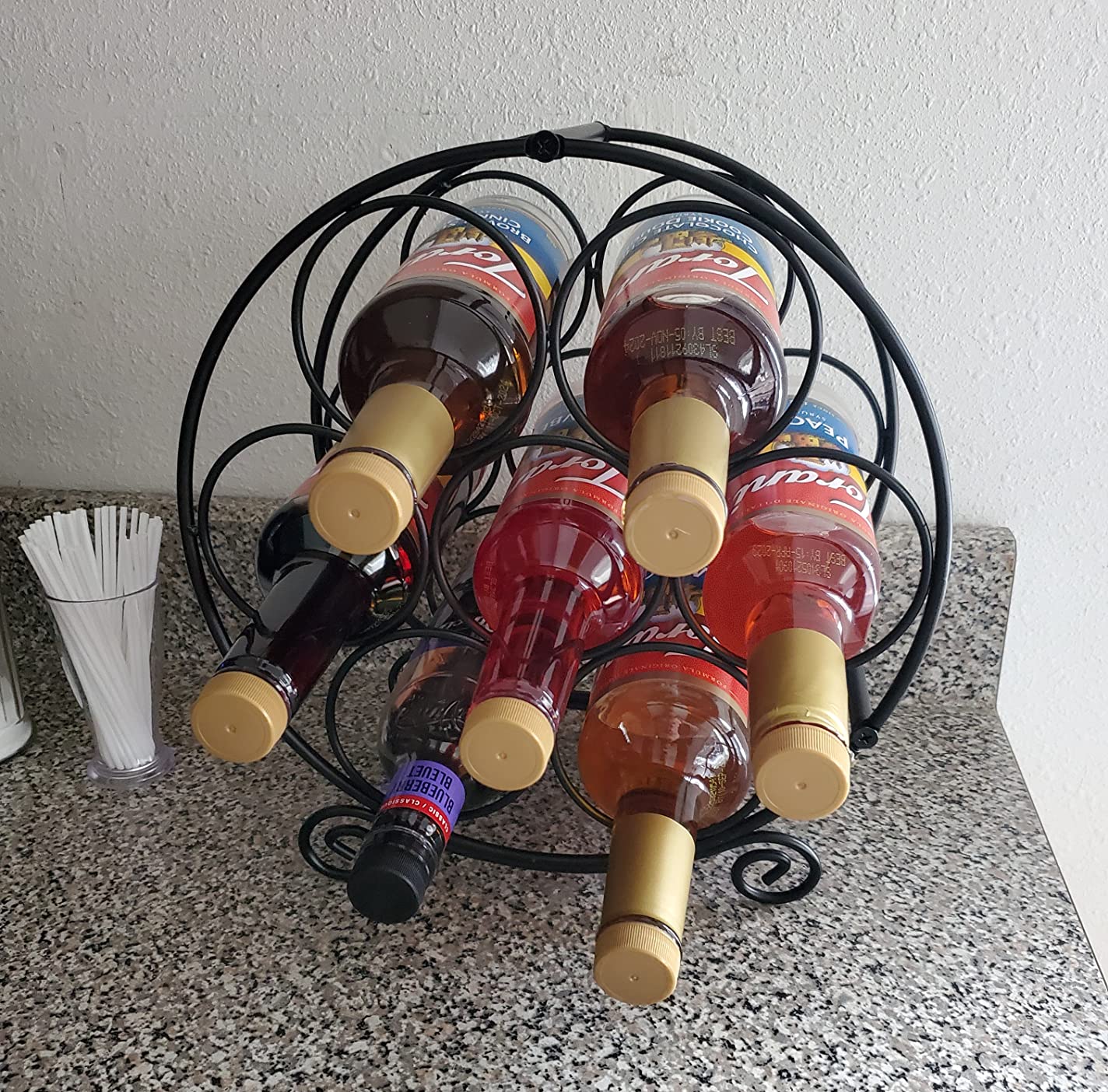 PAG-Mass 23 Bottles Arched Freestanding Floor Metal Wine Rack Wine Bottle Holders Stands, Black customer photo 1