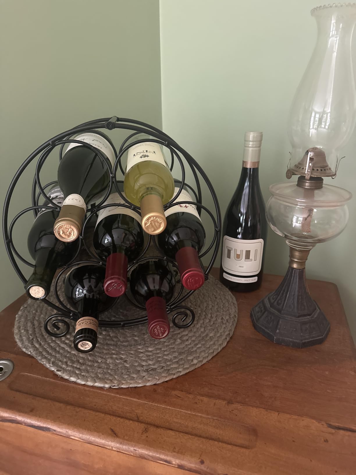 PAG-Mass 23 Bottles Arched Freestanding Floor Metal Wine Rack Wine Bottle Holders Stands, Black customer photo 2