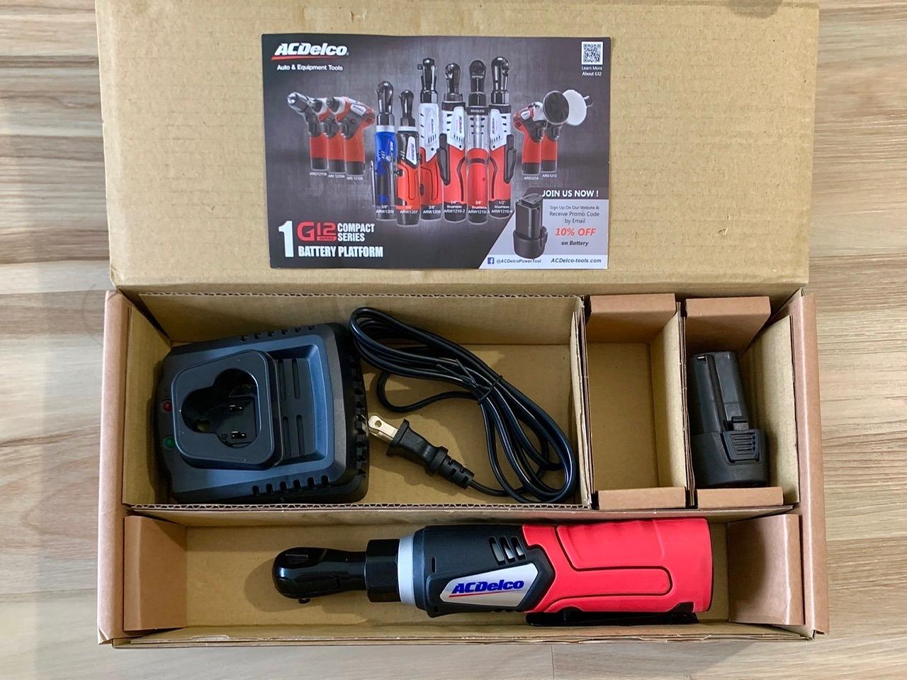 ACDelco ARW1207P G12 Series 12V Cordless Li-ion 1/4” 30 ft-lbs. Torque Ratchet Wrench Tool Kit , Red customer photo 2