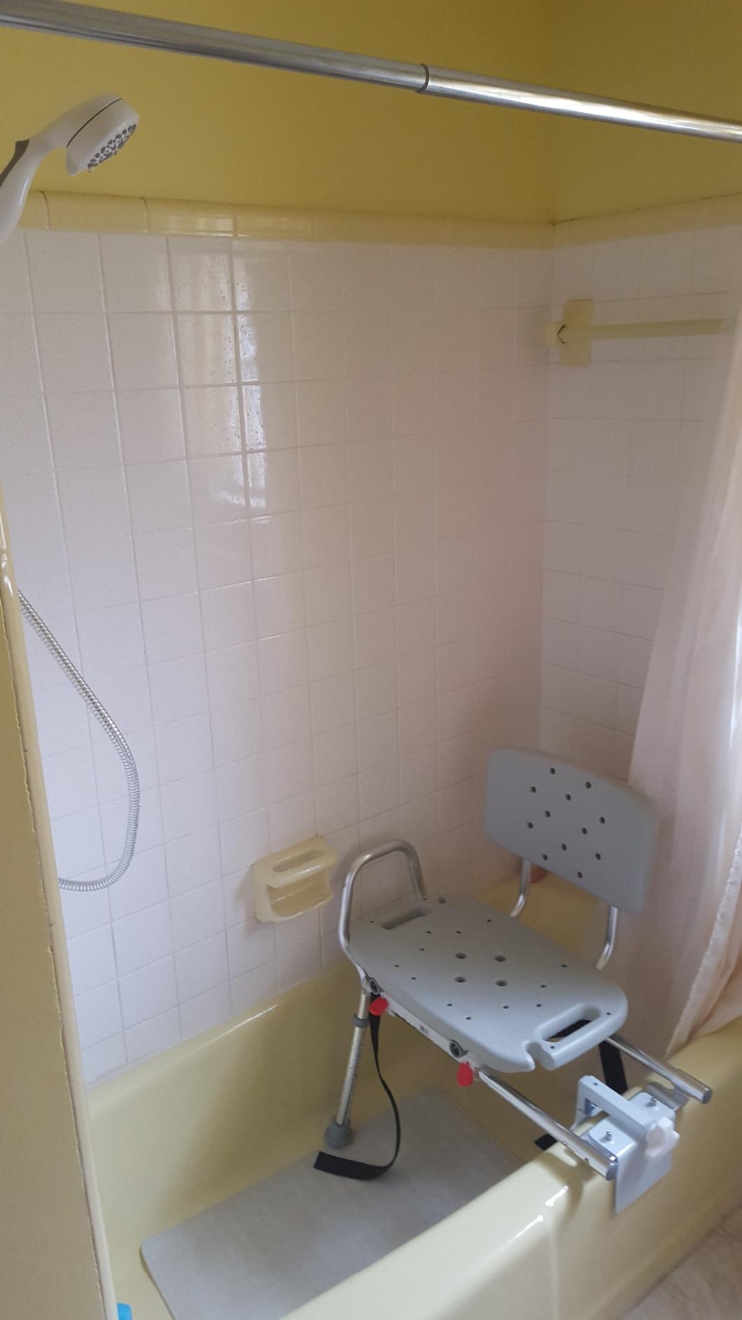 Tub-Mount Sliding Tub Transfer Bench with Swivel Seat, Space-Saving Design customer photo 1