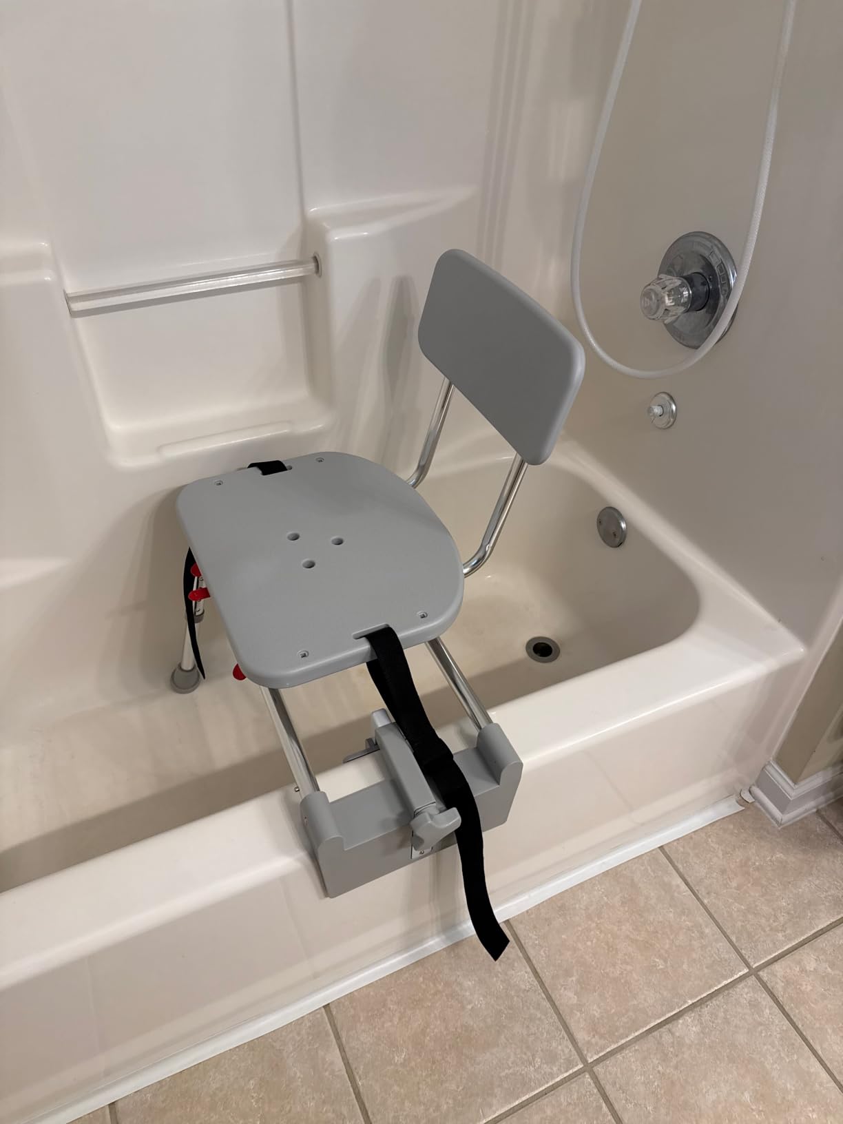 Tub-Mount Sliding Tub Transfer Bench with Swivel Seat, Space-Saving Design customer photo 2