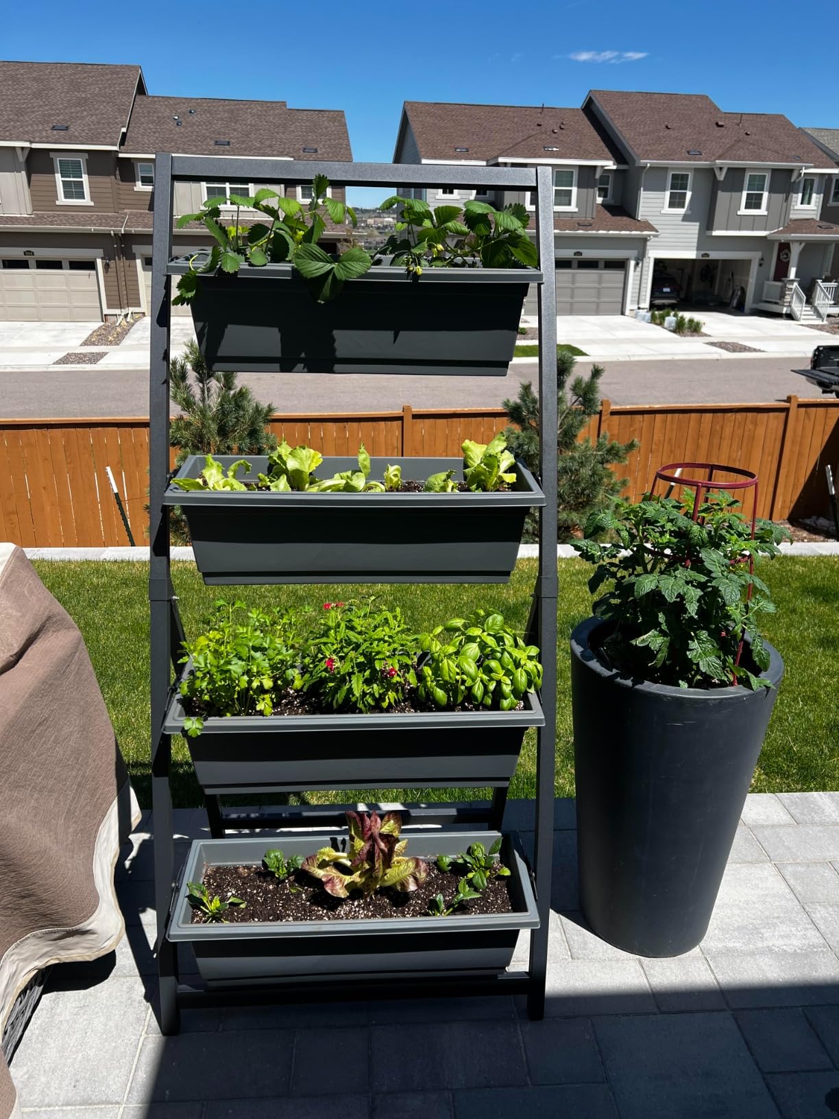 6-Ft Raised Garden Bed - Vertical Garden Freestanding Elevated Planter with 4 Container Boxes - Good for Patio or Balcony Indoor and Outdoor - Perfect to Grow Vegetables Herbs Flowers customer photo 1