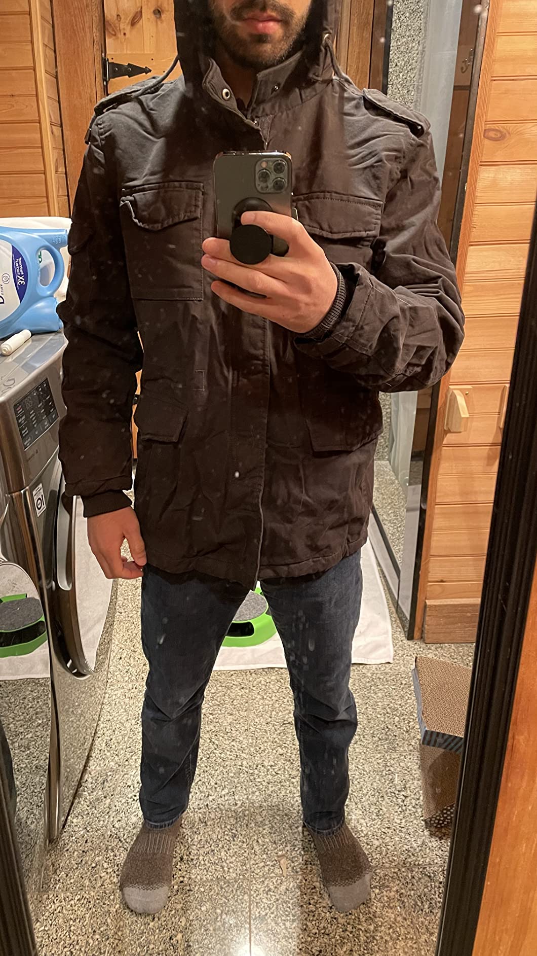 WenVen Men's Winter Thickened Military Parka Jacket Warm Coat customer photo 2