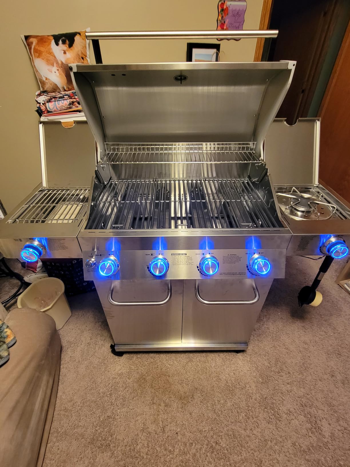 Monument Grills Larger 4+2 Burner Propane Gas Grills Stainless Steel Cabinet Style with Side & Side Sear Burners, Built-In Thermometer, and Knob Controls customer photo 1