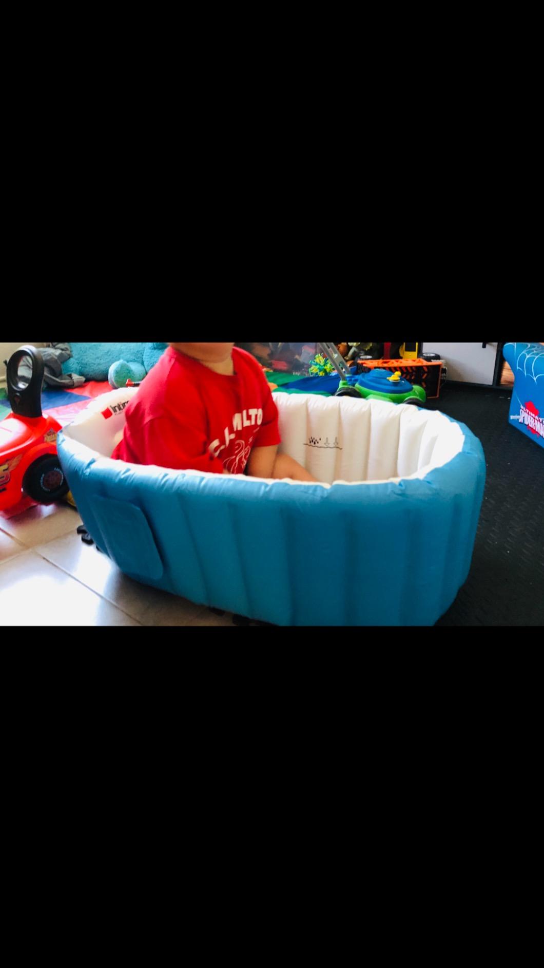 Inflatable Baby Bathtub, Kid Infant Toddler Infant Newborn Inflatable Foldable Shower Pool (Blue) customer photo 1