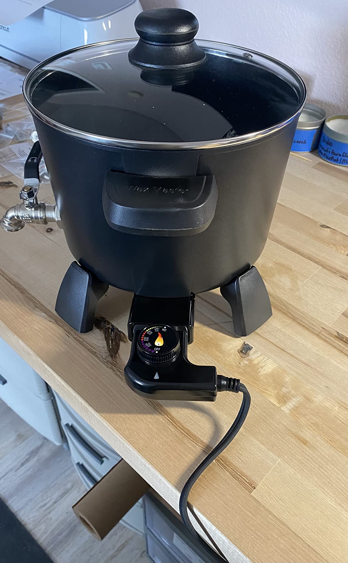 Wax Melter for Candle Making, Holds Approximately 7 Qts Or 14 Lbs of Melted Wax, Wax Melter Has Easy Pour Valve, by Soylite Candles customer photo 1