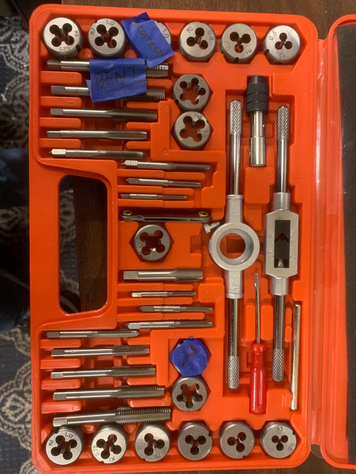 EFFICERE 40-Piece Premium Tap and Die Set, Metric Screw Threads M3, M4, M5, M6, M7, M8, M10, M12, Both Coarse and Fine Types | Essential Threading Tool Kit with Complete Handles, Accessories and Case customer photo 1
