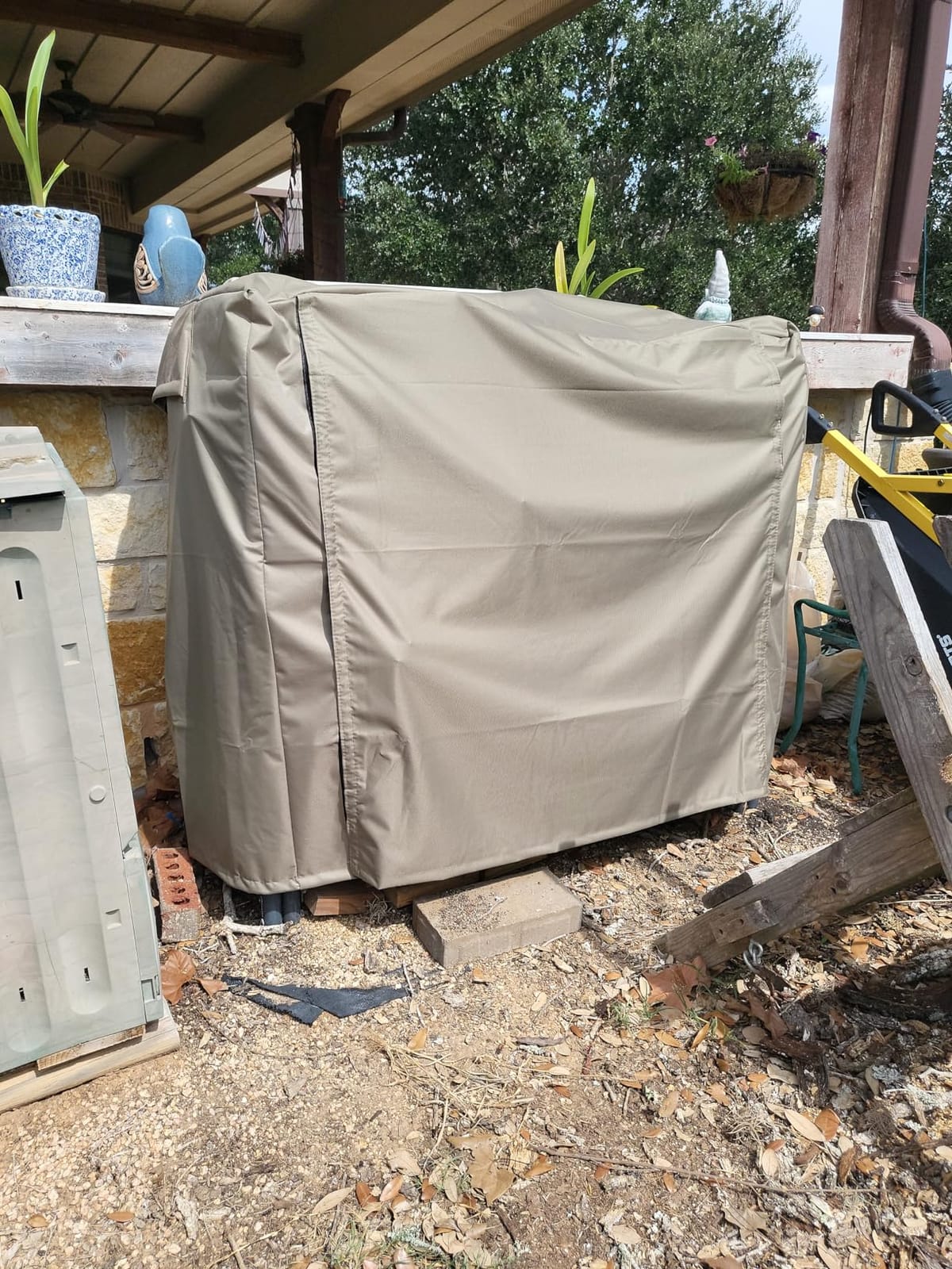 Sunnydaze 4-Foot Firewood Log Rack Cover with PVC Backing, Khaki | Heavy-Duty Polyester Construction, for Most 4-Foot Log Holders customer photo 2
