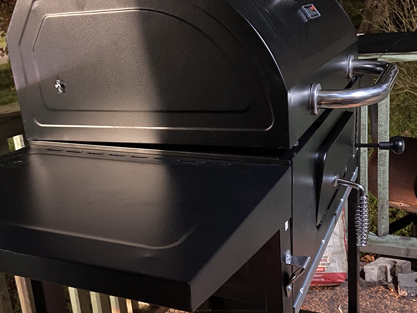 Royal Gourmet Movable Charcoal BBQ Grill with Foldable Side Shelves, Black customer photo 1