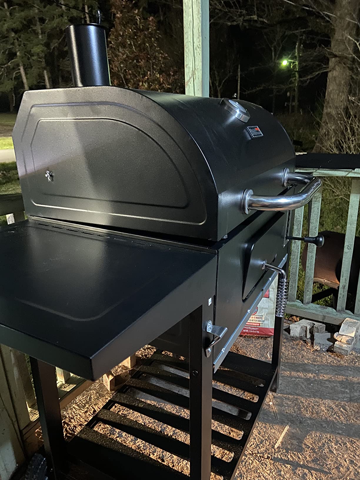 Royal Gourmet Movable Charcoal BBQ Grill with Foldable Side Shelves, Black customer photo 2