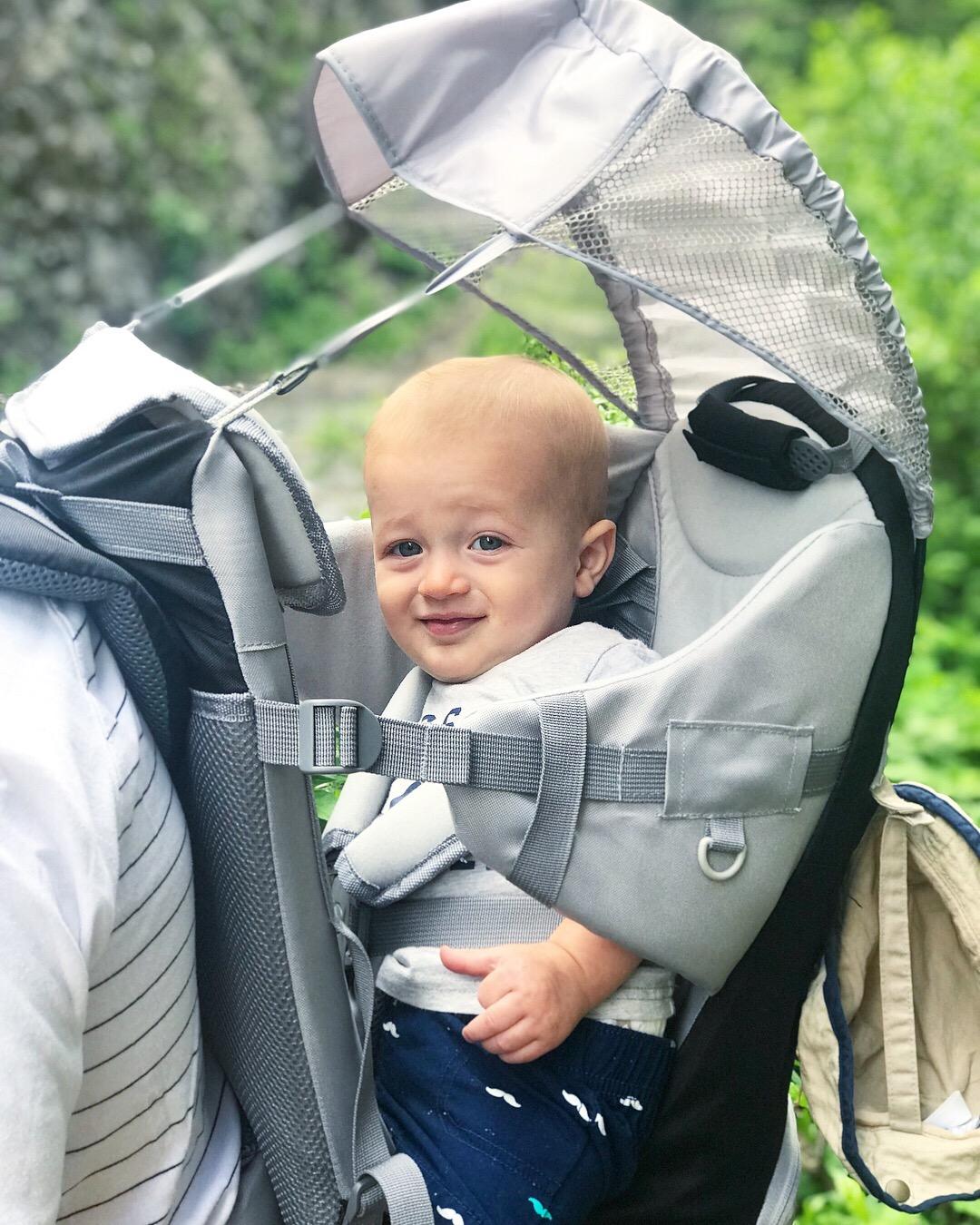 Baby Backpack Carrier, Safe Toddler Hiking Backpack Carrier Camping Child Carriers with Rain Cover Child Kid Sun Shade Large Storage Insulated Pocket, Adjustable Padded Children Seat customer photo 1