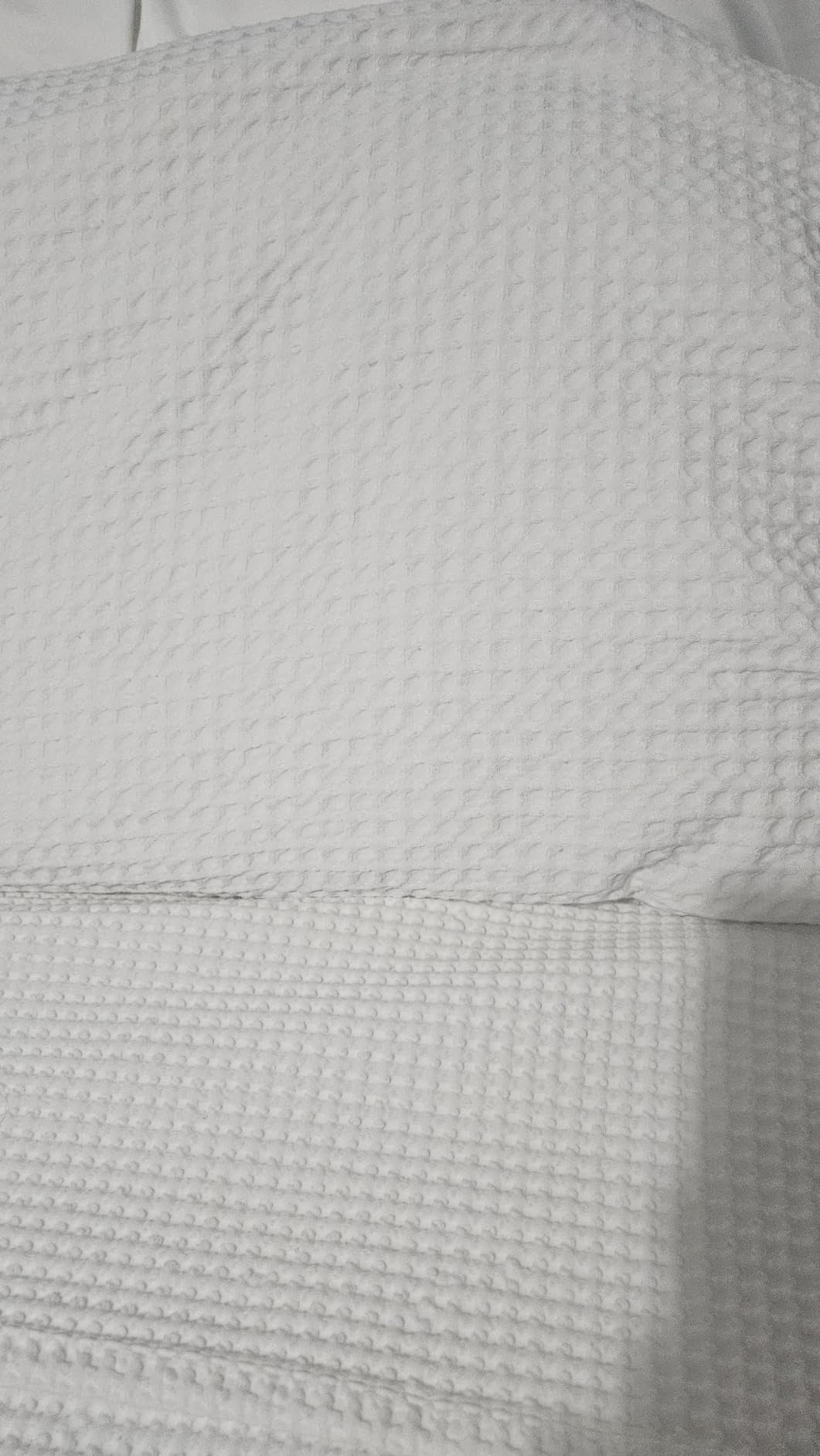 PHF 100% Cotton Waffle Blanket Lightweight Breathable, King Size, White | Pre-washed Soft Cozy Summer Throw for Hot Sleepers, Textured Decorative Layer for Bed Couch Sofa Guest Room, Giftable customer photo 2