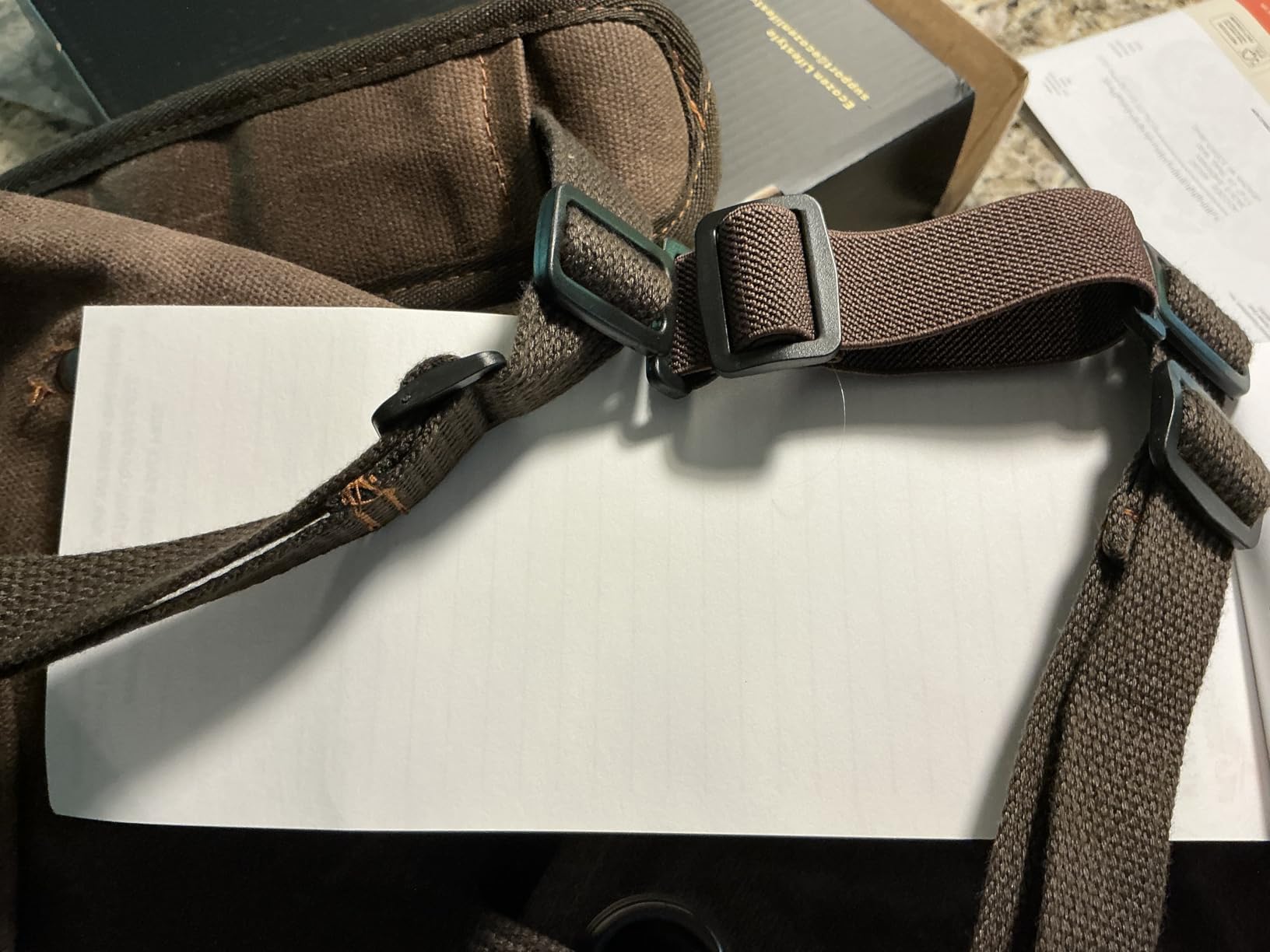 ecoZen 16oz Waxed Canvas Work Apron with Tape Holder - 27 x 34 inches Shop Apron with Elastic Back Strap and Front Pockets, Fully Adjustable, Tough Protection for Men - Brown customer photo 1