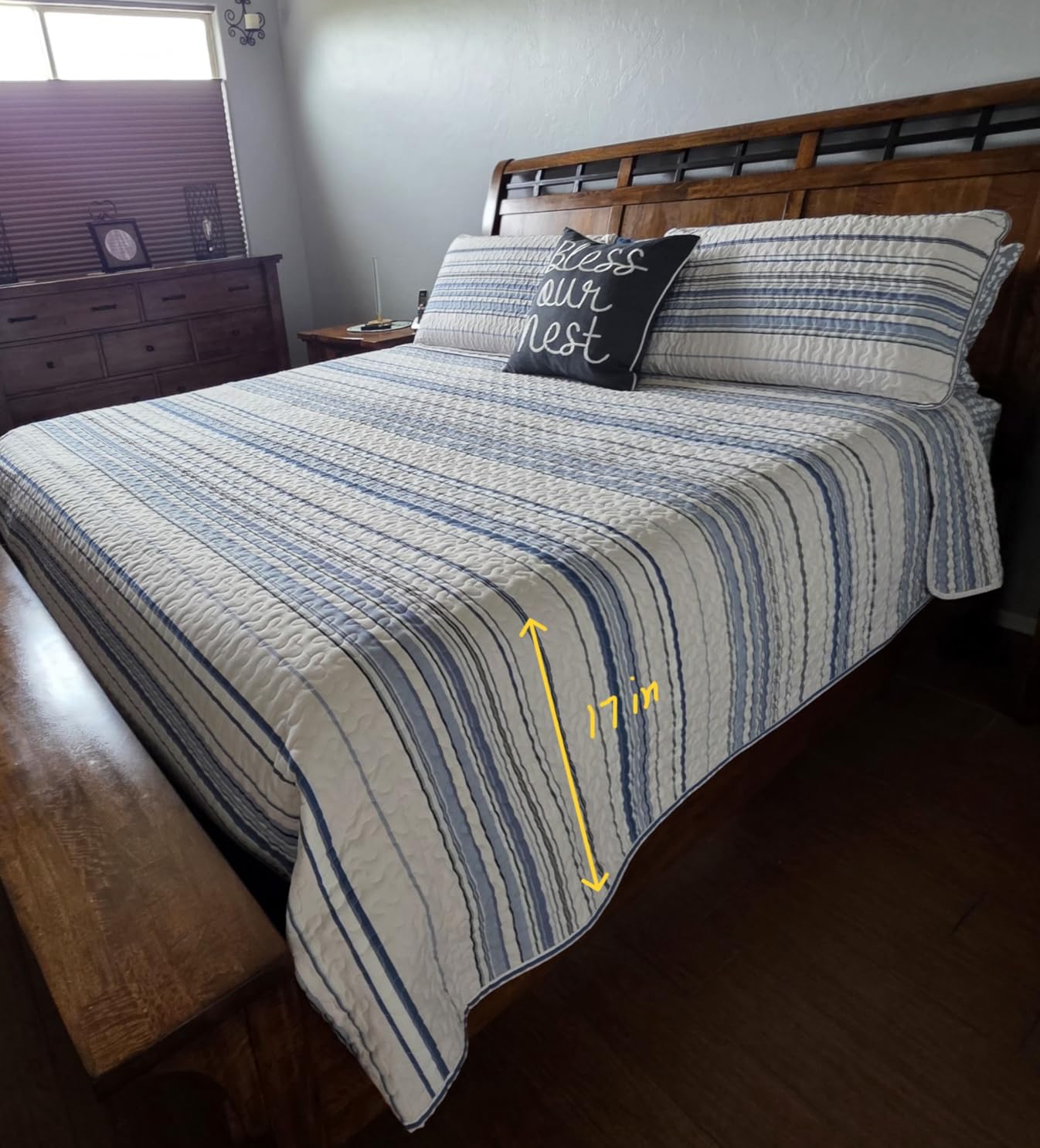 Southshore Fine Living, Inc. King Quilt Bedding Set, Quilted Coverlet Bed Spread for California Kings, Luxury Bedding King Size Quilt Bedding Set, Lightweight Quilted Bedspread w/Shams, Natural Beige customer photo 2
