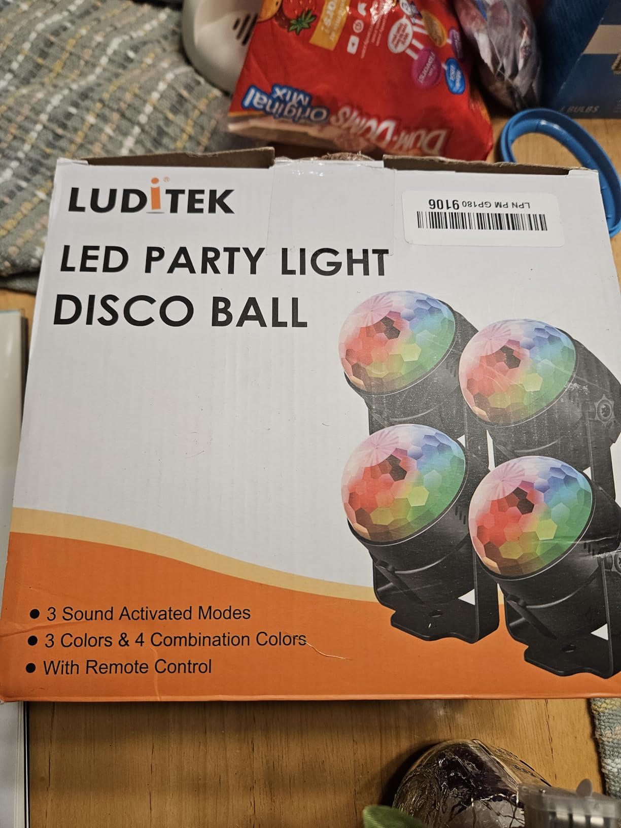 4-Pack Sound Activated Party Lights with Remote Control Dj Lighting, Disco Ball Light, Stage Lamp Strobe Light for Home Room Dance Parties Karaoke Wedding Decorations Christmas customer photo 1