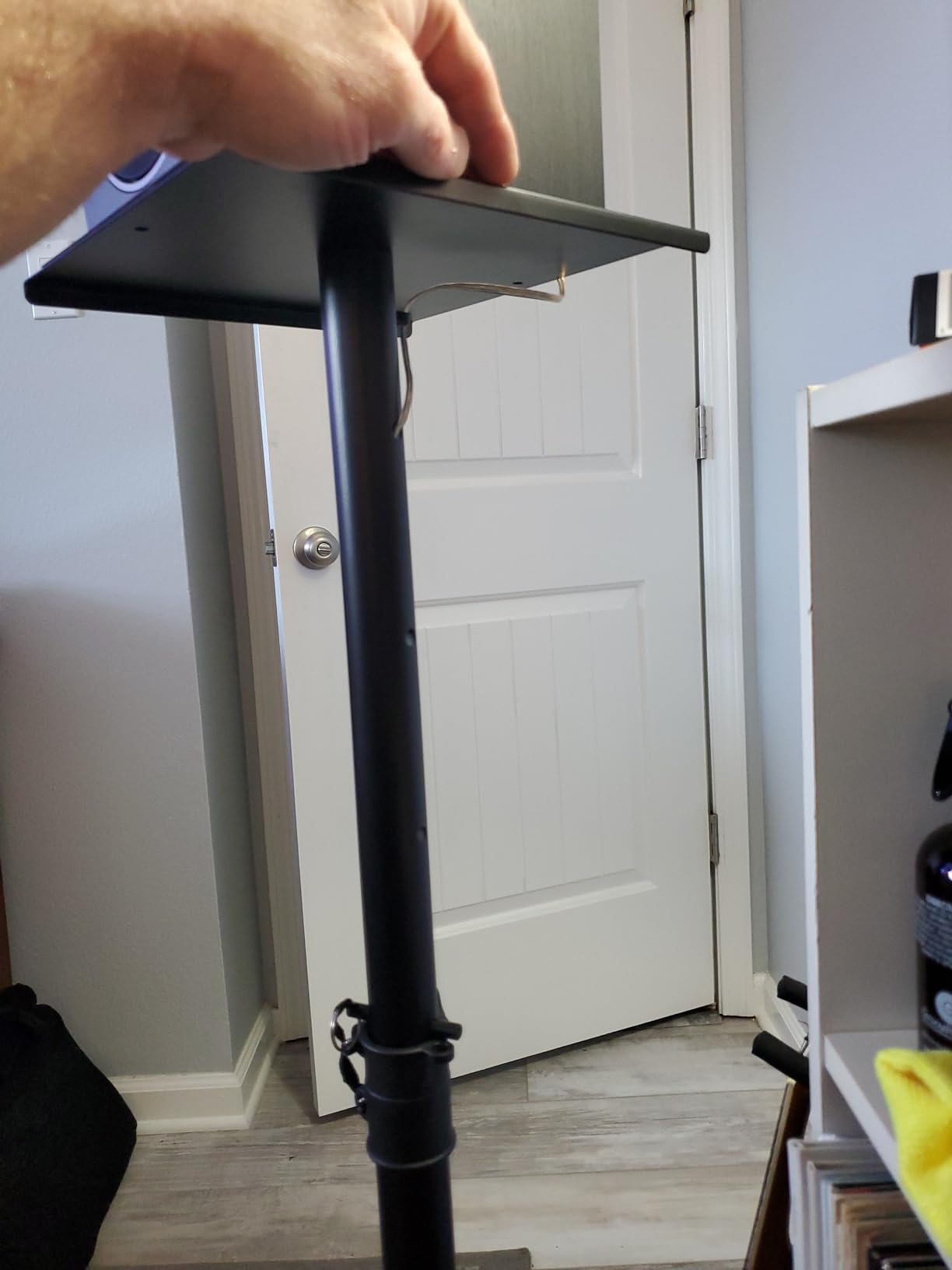 Pyle Adjustable Speaker Stand Pair - Dual Studio Monitor Tripod with Metal Base, Anti-Slip Speaker Pads, Height Adjustment from 34