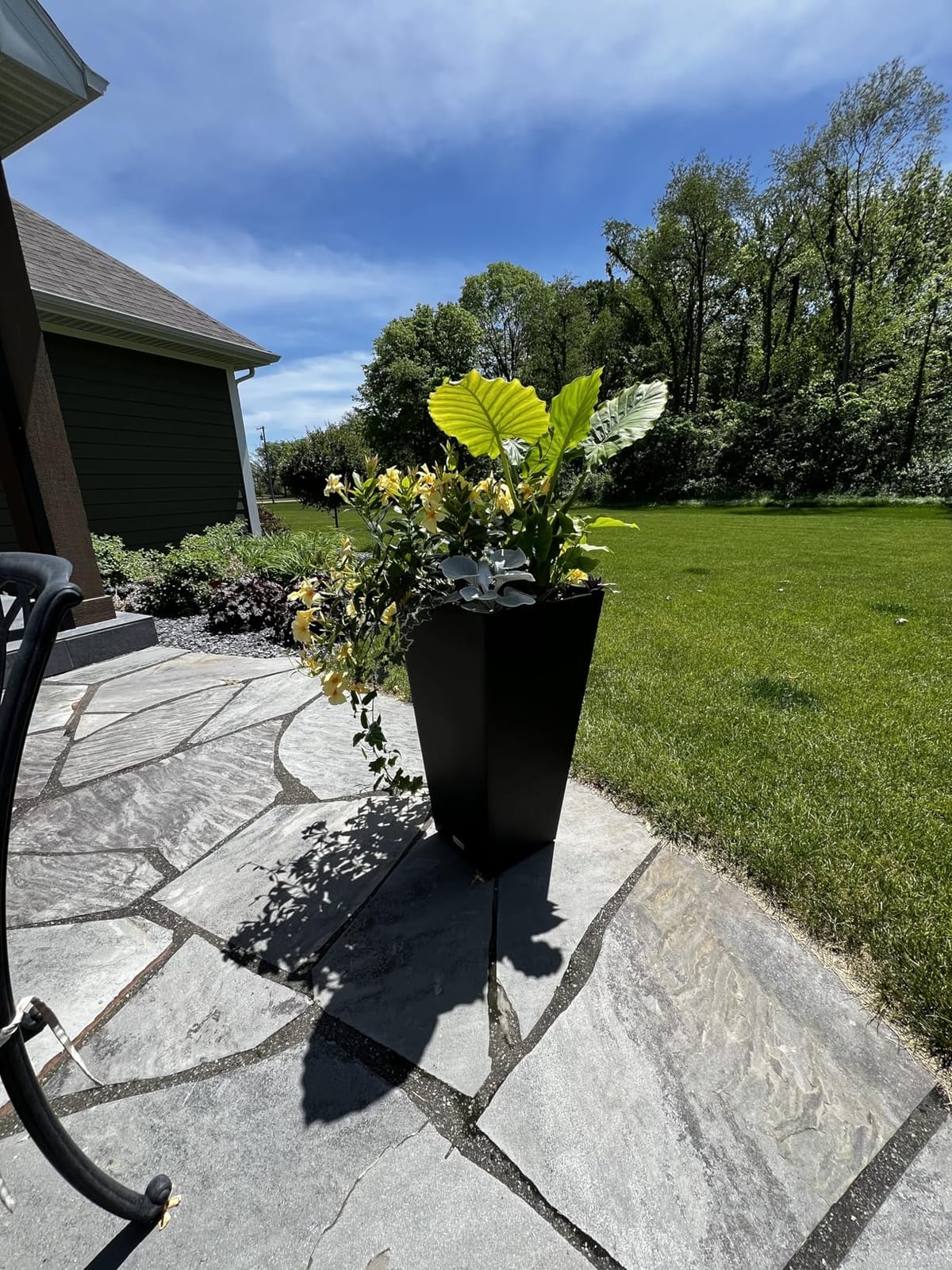 Veradek Pure Series Taper Planter - Tall Tapered Outdoor Planter with Shelf | Made From Durable Plastic Featuring a Removable Insert Shelf. Modern Porch/Patio Decor for Plants and Flowers customer photo 1