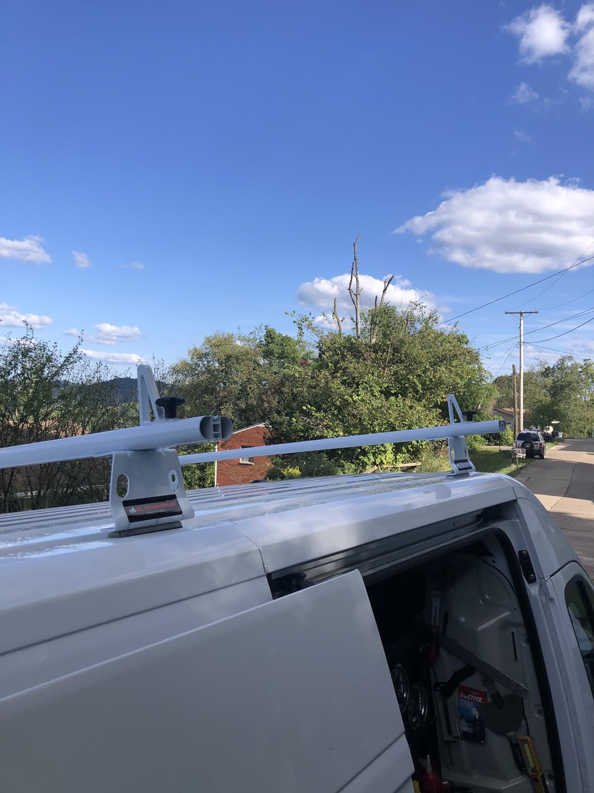 AA Racks Model AX302 Aluminum Van Ladder Roof Rack System Fits for 2013-On RAM ProMaster/ 2015-On Transit - 3 Bar 72'', White customer photo 1