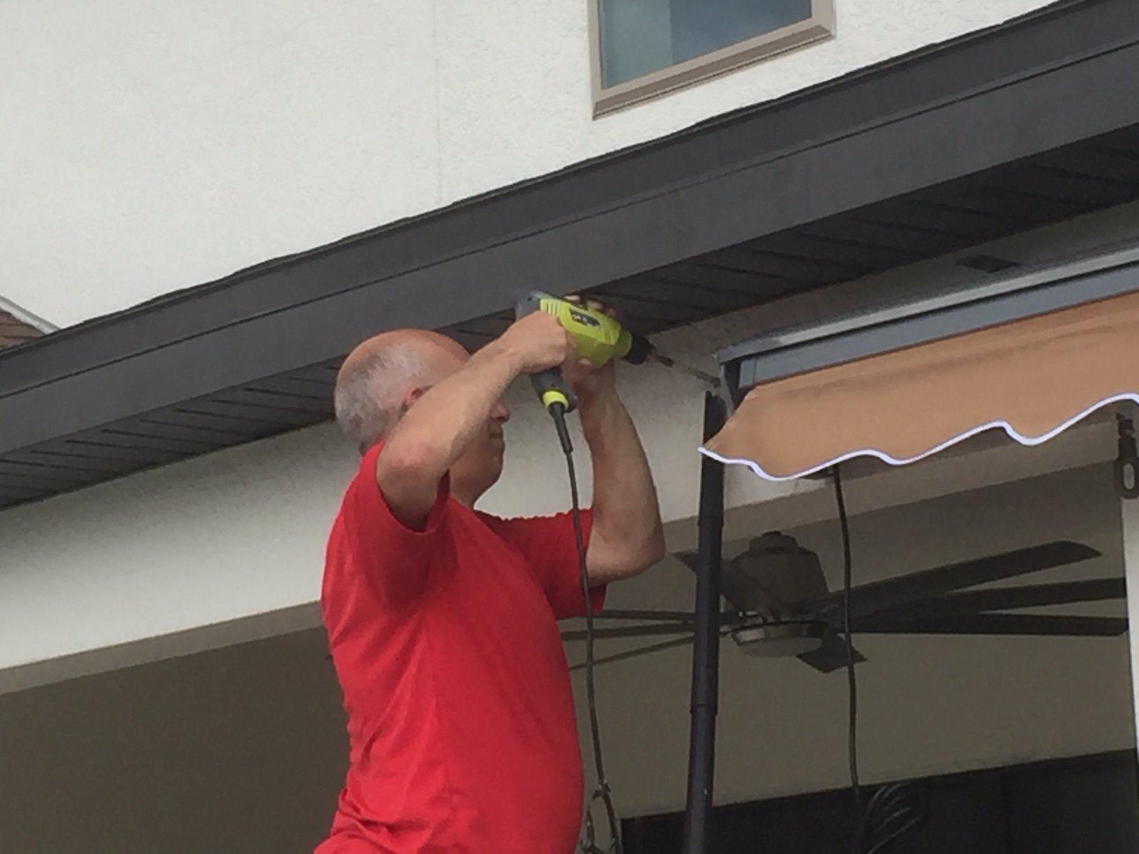 ADVANING Classic Series 10'X8' Electric Retractable Awning, Golden Yellow & Gray Stripes customer photo 2