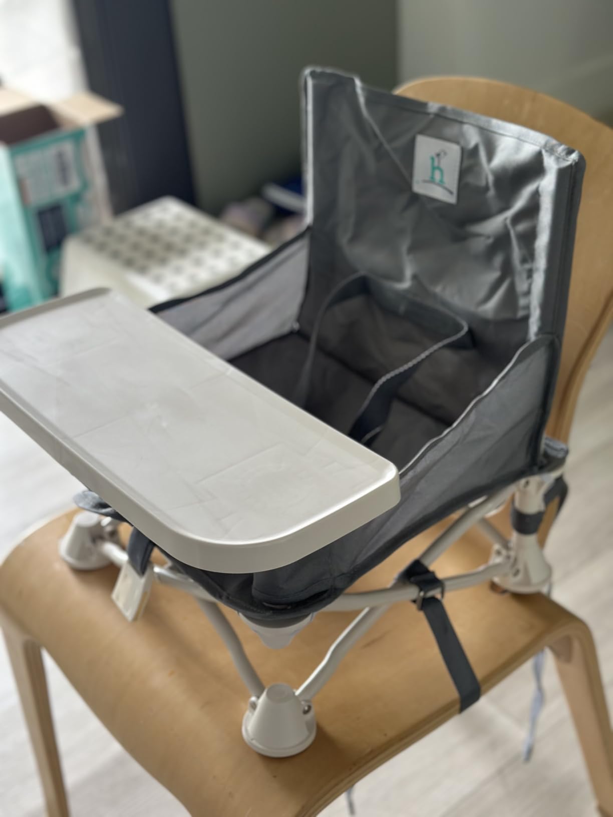 OmniBoost Booster Seat with Tray, Travel High Chair, Baby Chair, Teal customer photo 1