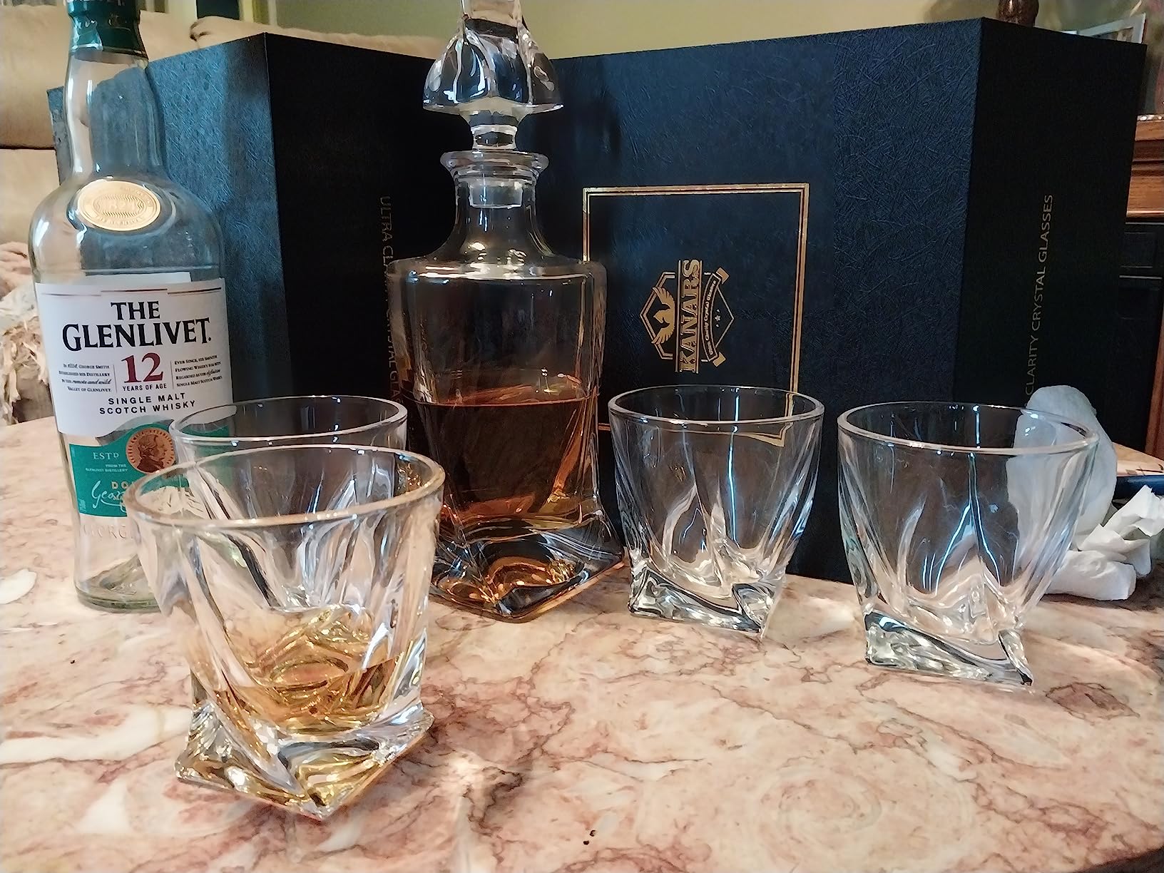 KANARS Whiskey Glasses Set of 4 Crystal Old Fashioned Cocktail Glass 10 Oz customer photo 1