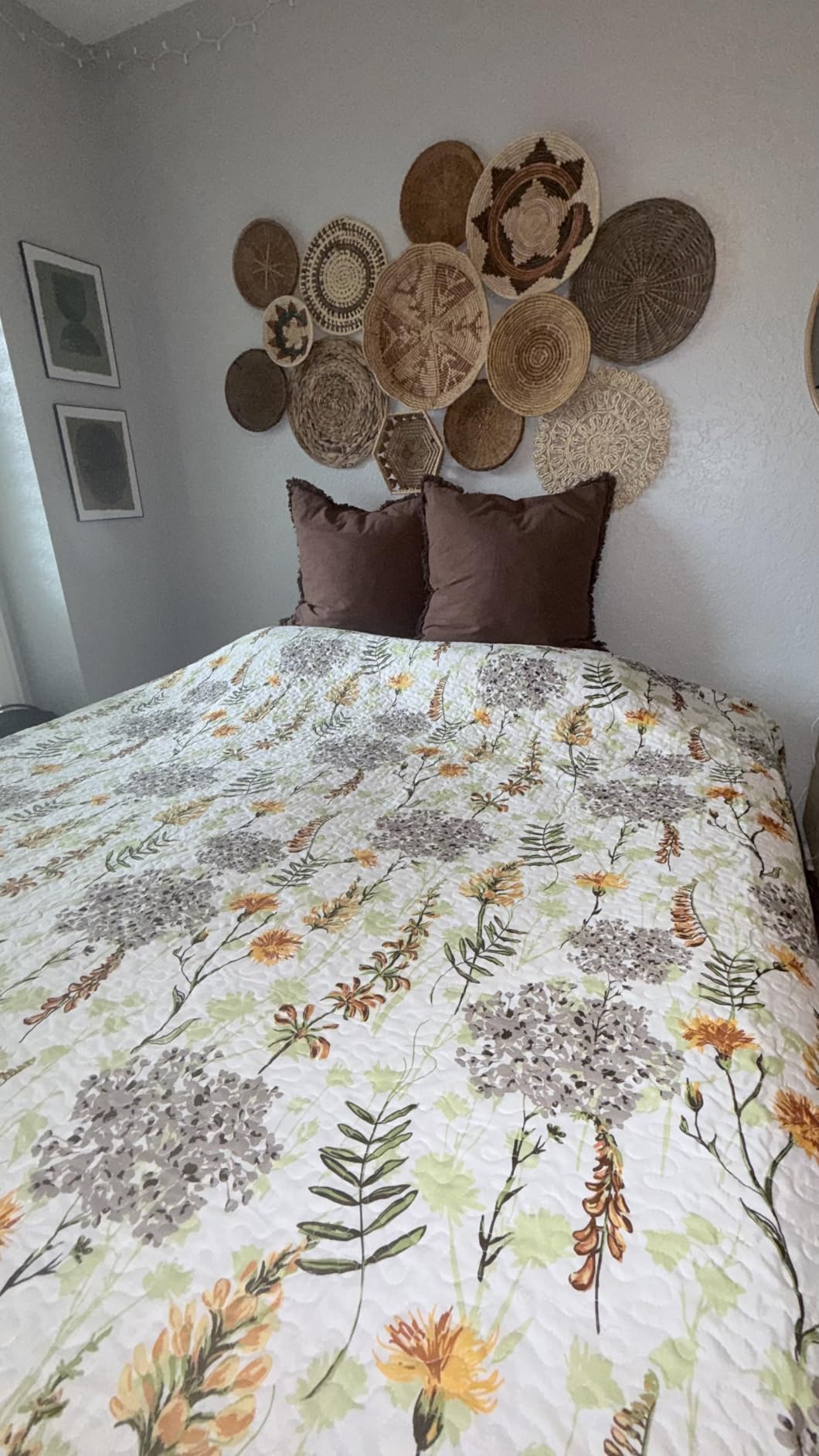 NEWLAKE Cotton Bedspread Quilt Sets-Reversible Patchwork Coverlet Set, European Gorgeous Floral Pattern, Queen Size customer photo 1