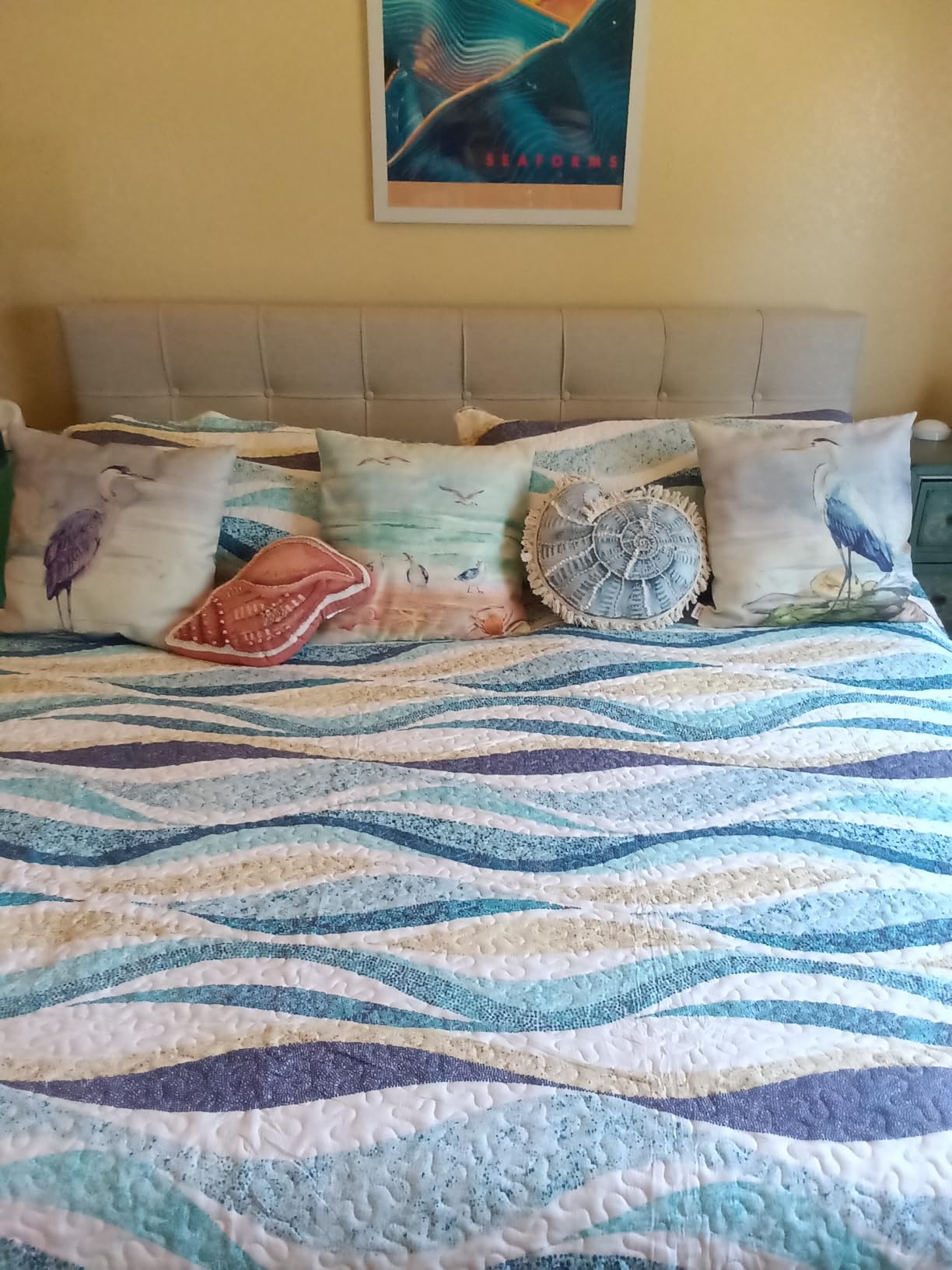 NEWLAKE Cotton Bedspread Quilt Sets-Reversible Patchwork Coverlet Set, European Gorgeous Floral Pattern, Queen Size customer photo 2