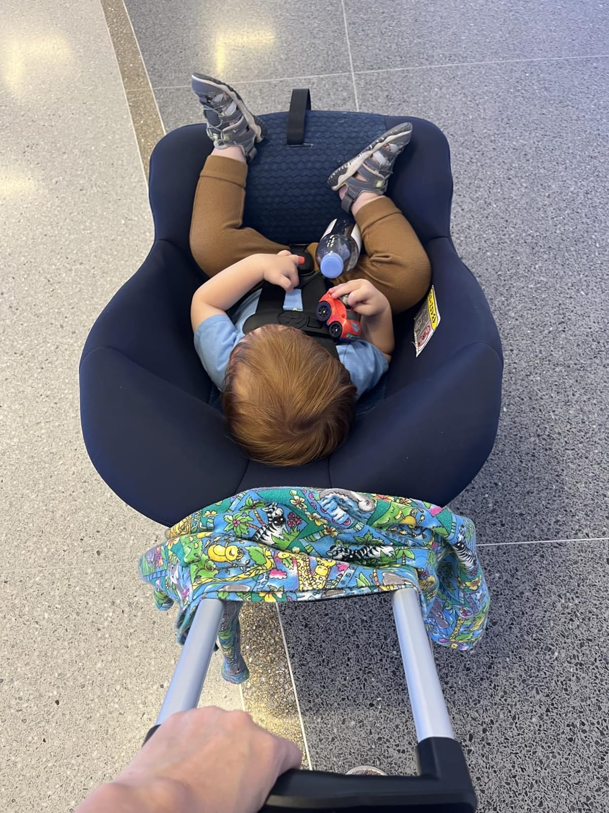 Holm Airport Car Seat Stroller Travel Cart and Child Transporter - A Carseat Roller for Traveling. Foldable, storable, and stowable Under Your Airplane seat or Over Head Compartment. customer photo 2