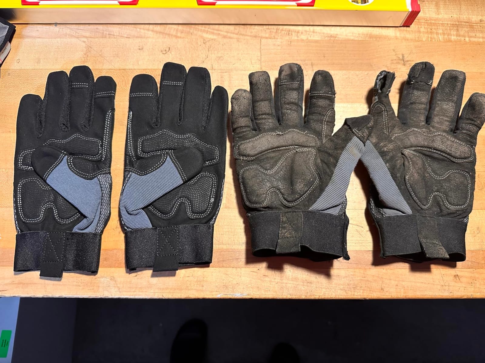 HANDLANDY Hi-vis Reflective Work Gloves, Anti Vibration Safety Gloves, Touch Screen, Orange Flexible Spandex Back customer photo 2