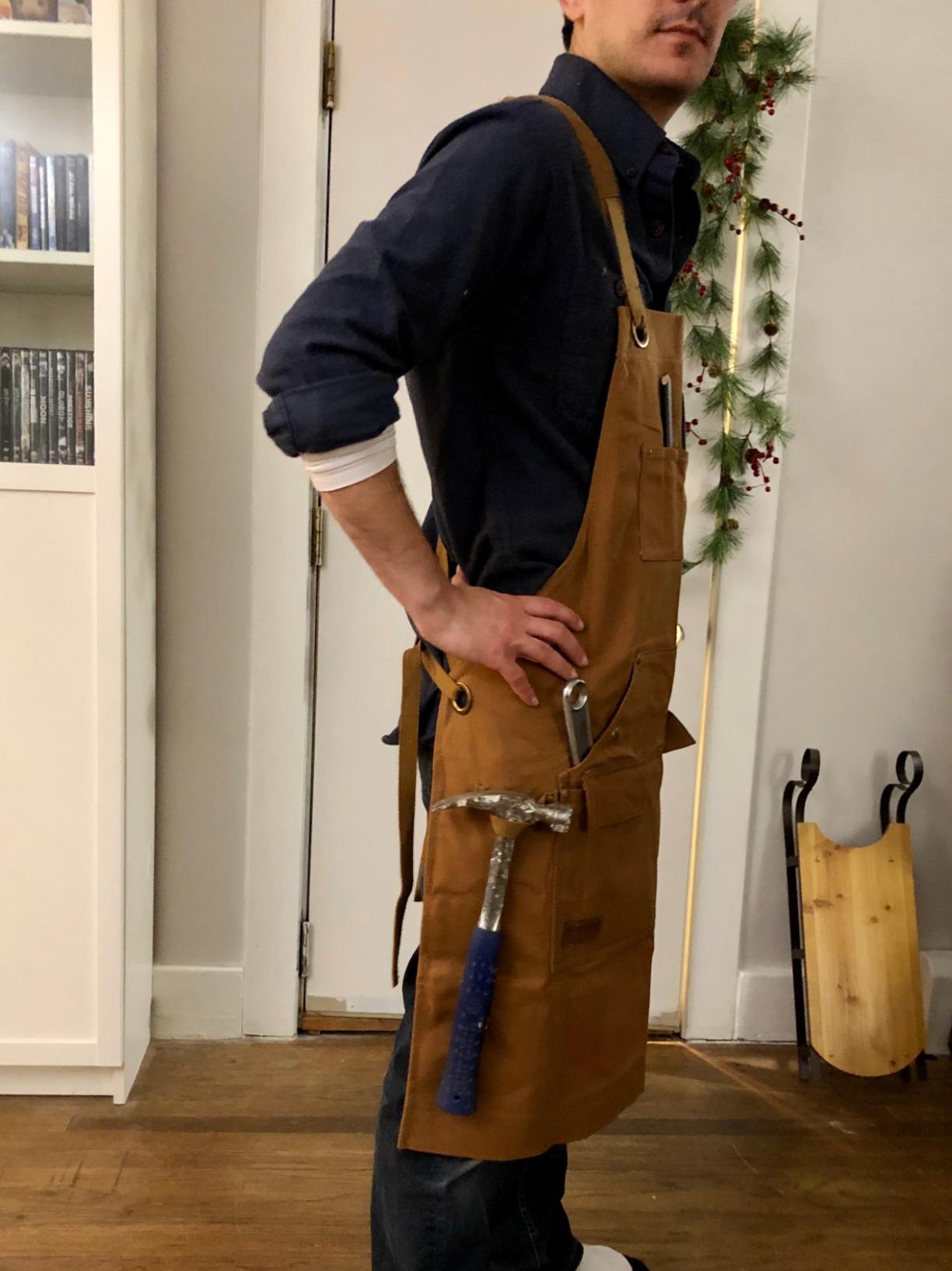 Hudson Durable Goods - Woodworking Edition - Waxed Canvas Apron - Brown customer photo 1
