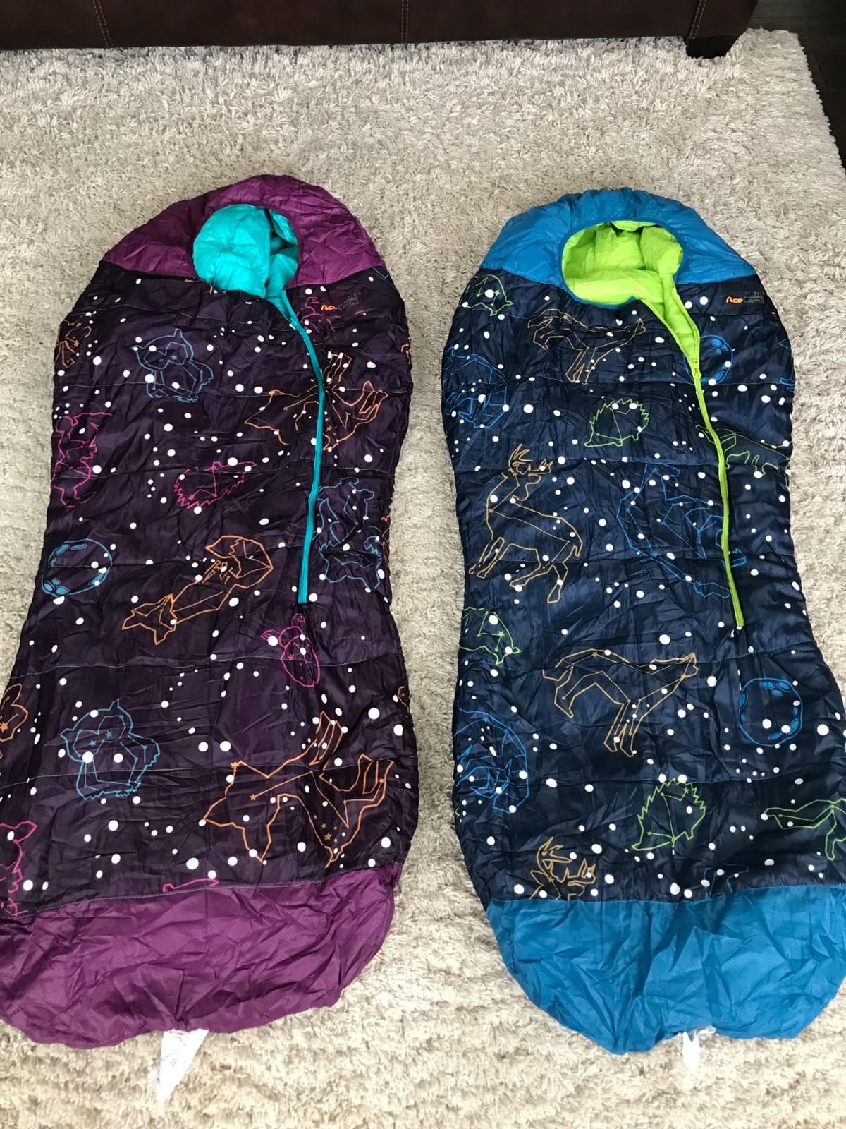 AceCamp Glow in the Dark Mummy Sleeping Bag for Kids and Youth, Temperature Rating 30°F/-1°C, Water-Resistant for Camping, Hiking, and Slumber Party customer photo 1