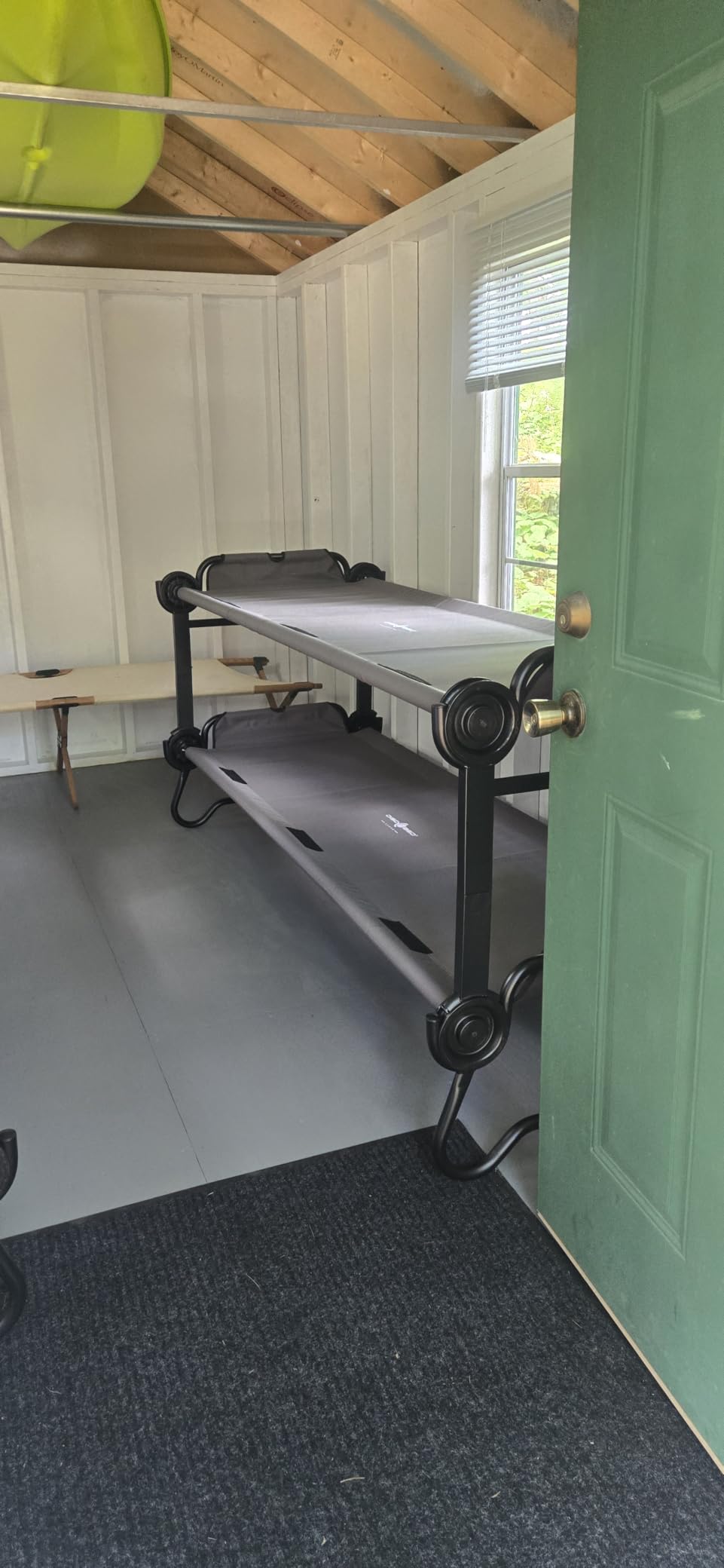 Disc-O-Bed Large Convertible 2 Person Bench & Double Camping Cot, Navy | Holds 500 lb per Cot, Powder-Coated Steel Frame, Water-Resistant Polyester Deck, 82 x 32 Inch, for Adults customer photo 2