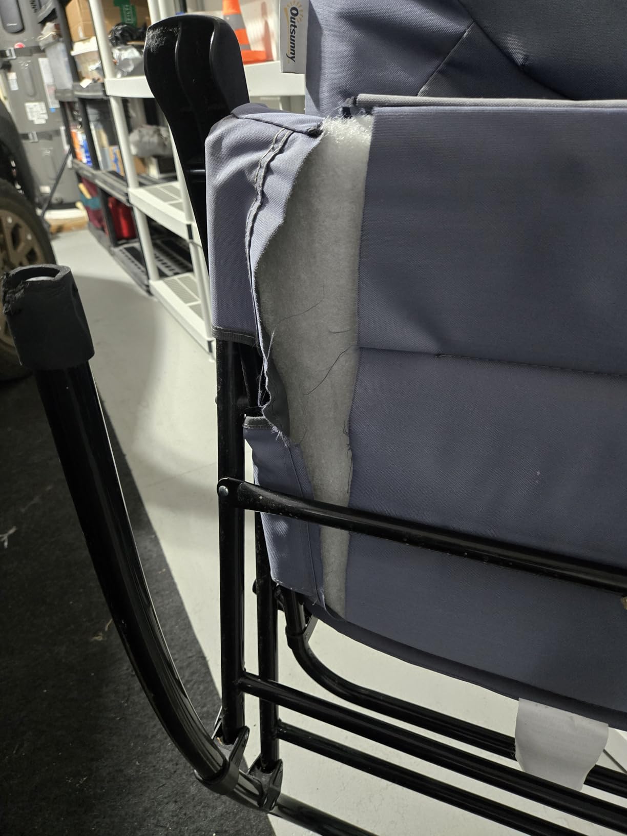 Outsunny Set of 2 Oversized Folding Rocking Camping Chair, Navy Blue customer photo 2
