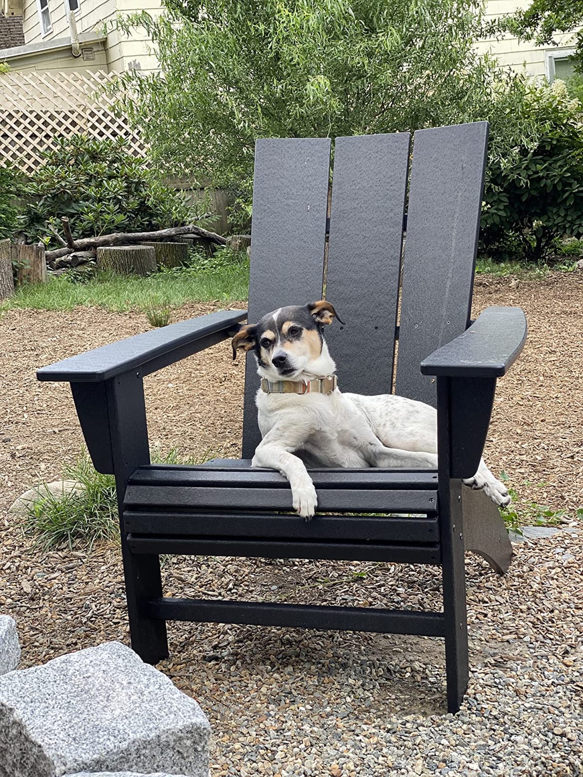 Modern Curveback Adirondack Chair, HDPE Outdoor Patio Furniture, Fade-Proof All-Weather Deck Garden Fire Pit Chair, Red customer photo 1