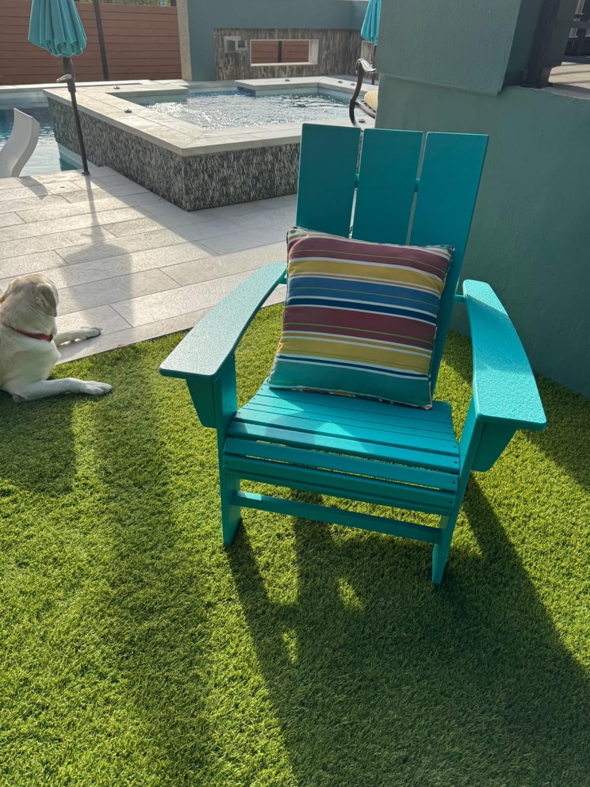 Modern Curveback Adirondack Chair, HDPE Outdoor Patio Furniture, Fade-Proof All-Weather Deck Garden Fire Pit Chair, Red customer photo 2
