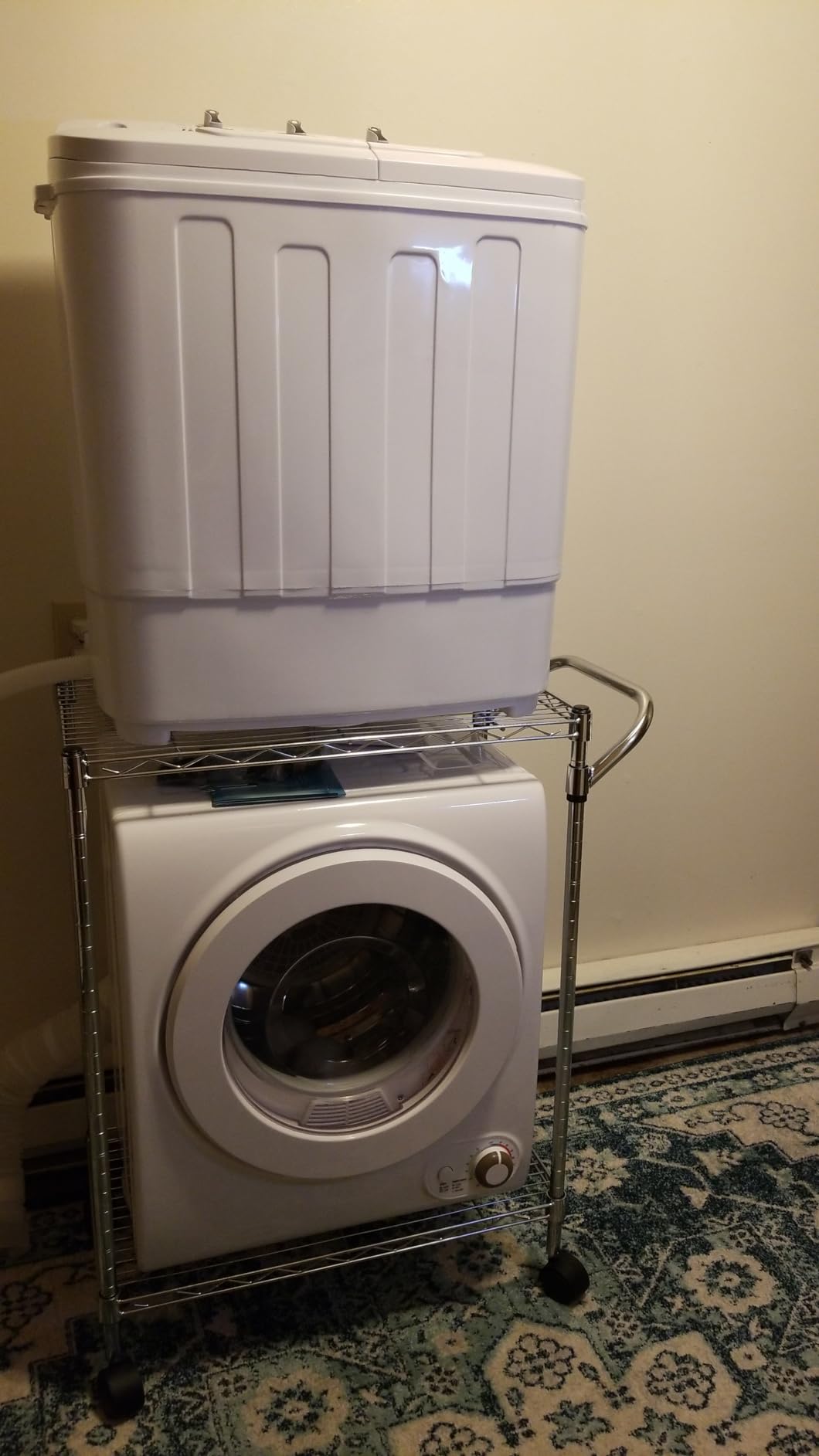 SUPER DEAL Compact Mini Twin Tub Washing Machine 13lbs Capacity Portable Washer Wash and Spin Cycle Combo, Built-in Gravity Drain for Camping, Apartments, Dorms, College, RV’s and Small Spaces customer photo 1