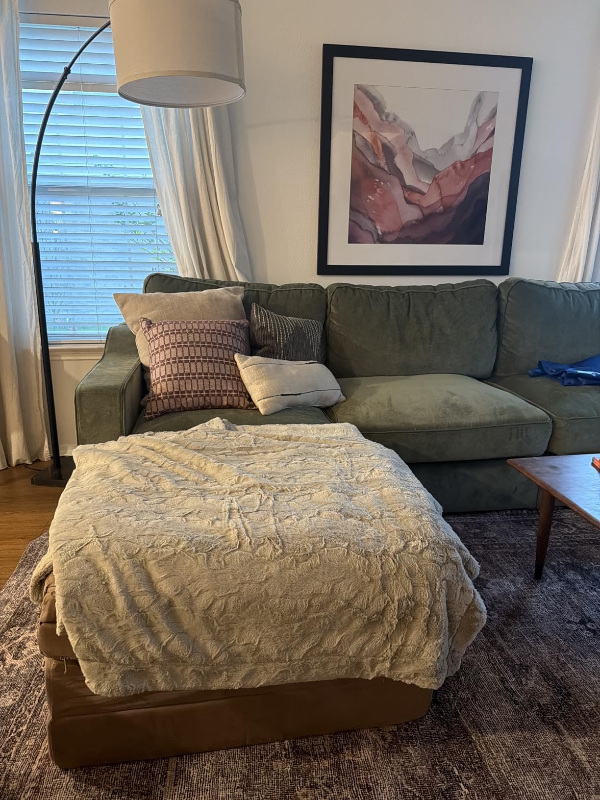 GRACED SOFT LUXURIES Faux Fur Throw Blanket Soft Marbled Ivory XL 60x80 customer photo 2