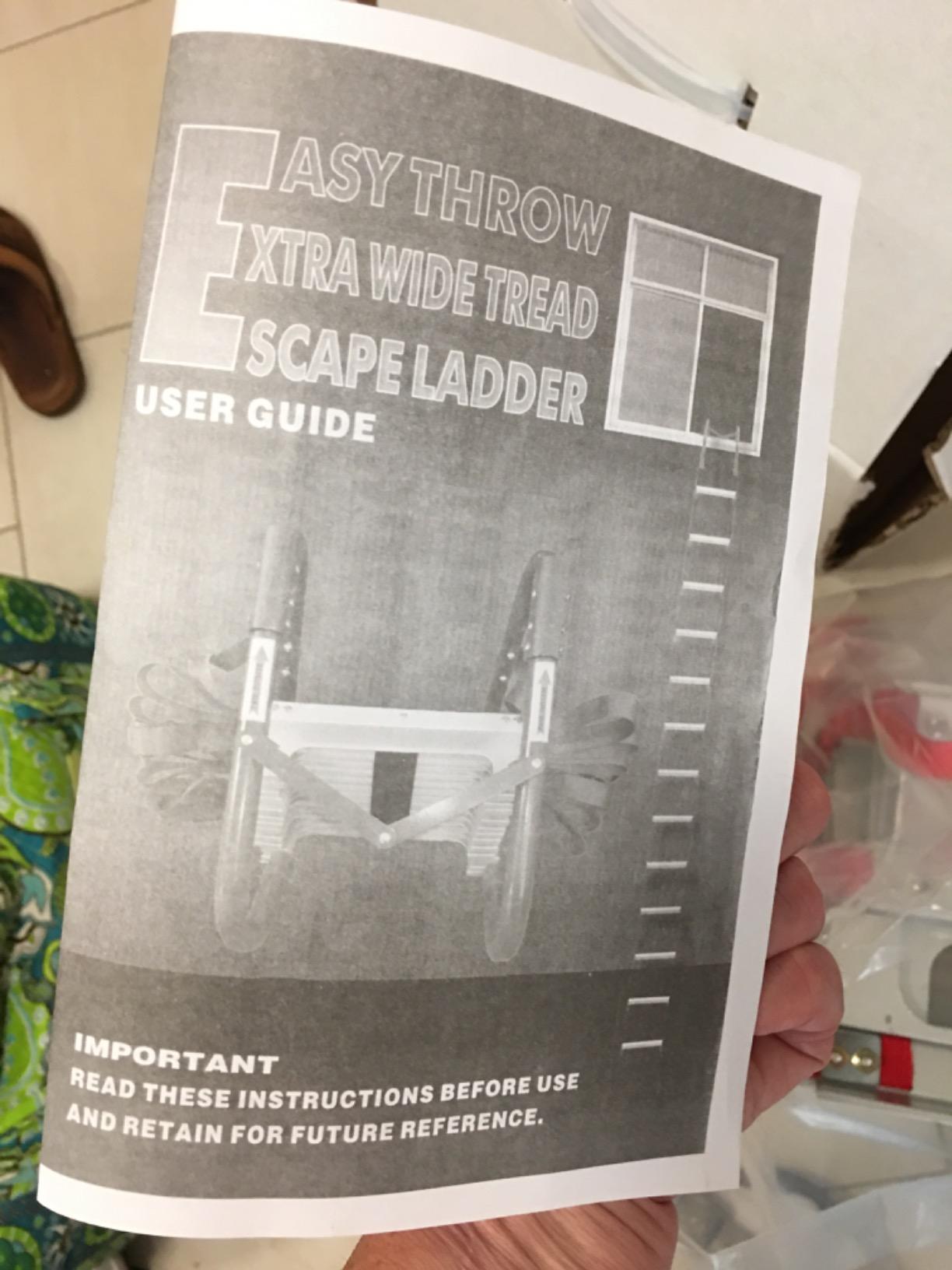 Portable Fire Ladder 2 Story Emergency Escape Ladder 15 Ft with Wide Steps V Center Support customer photo 1