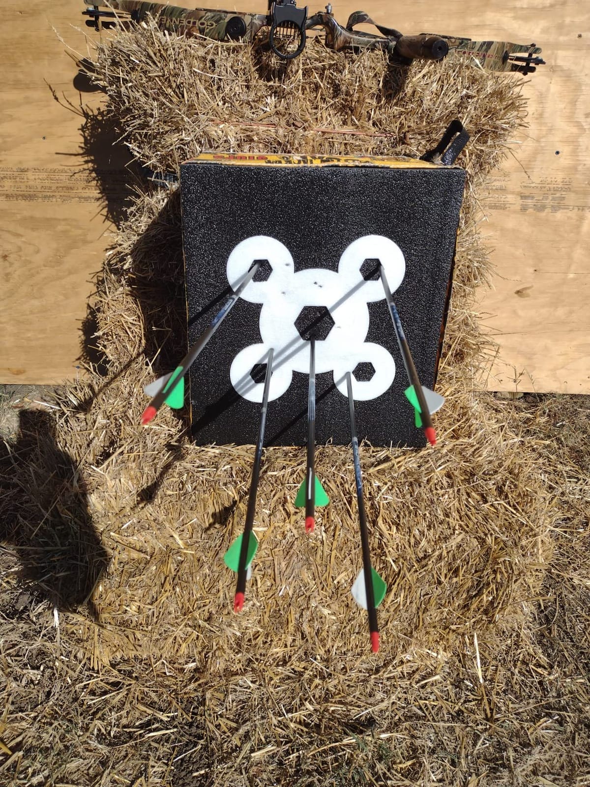 Morrell Yellow Jacket Dual Threat Foam Archery Target Block for Compound Bows and Crossbows, with 4 Sides and 32 Bullseyes, Yellow customer photo 2