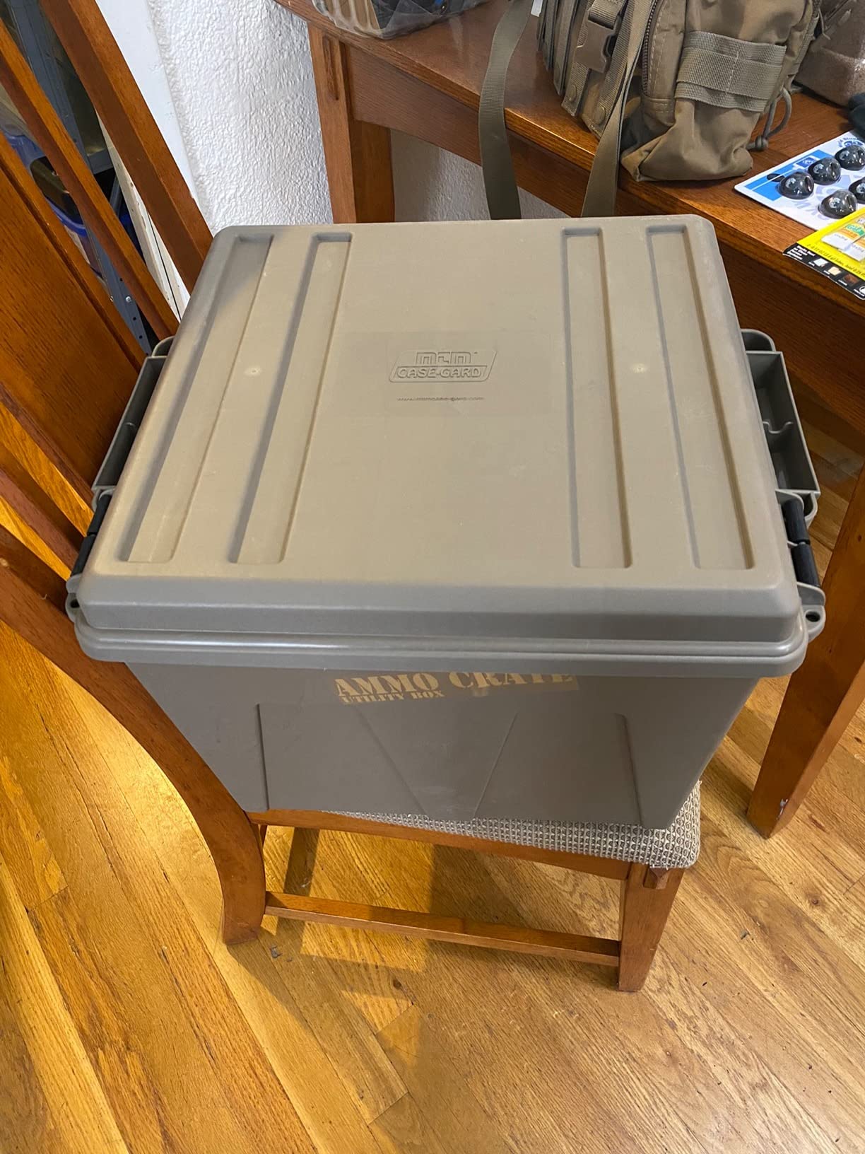 MTM ACR12-72 Ammo Crate Utility Box, Carries 100lbs, Dark Earth | Stackable, Four Tie Down Points, Double Padlock Tabbed for Security, Dry Storage of Gear, USA Made customer photo 1
