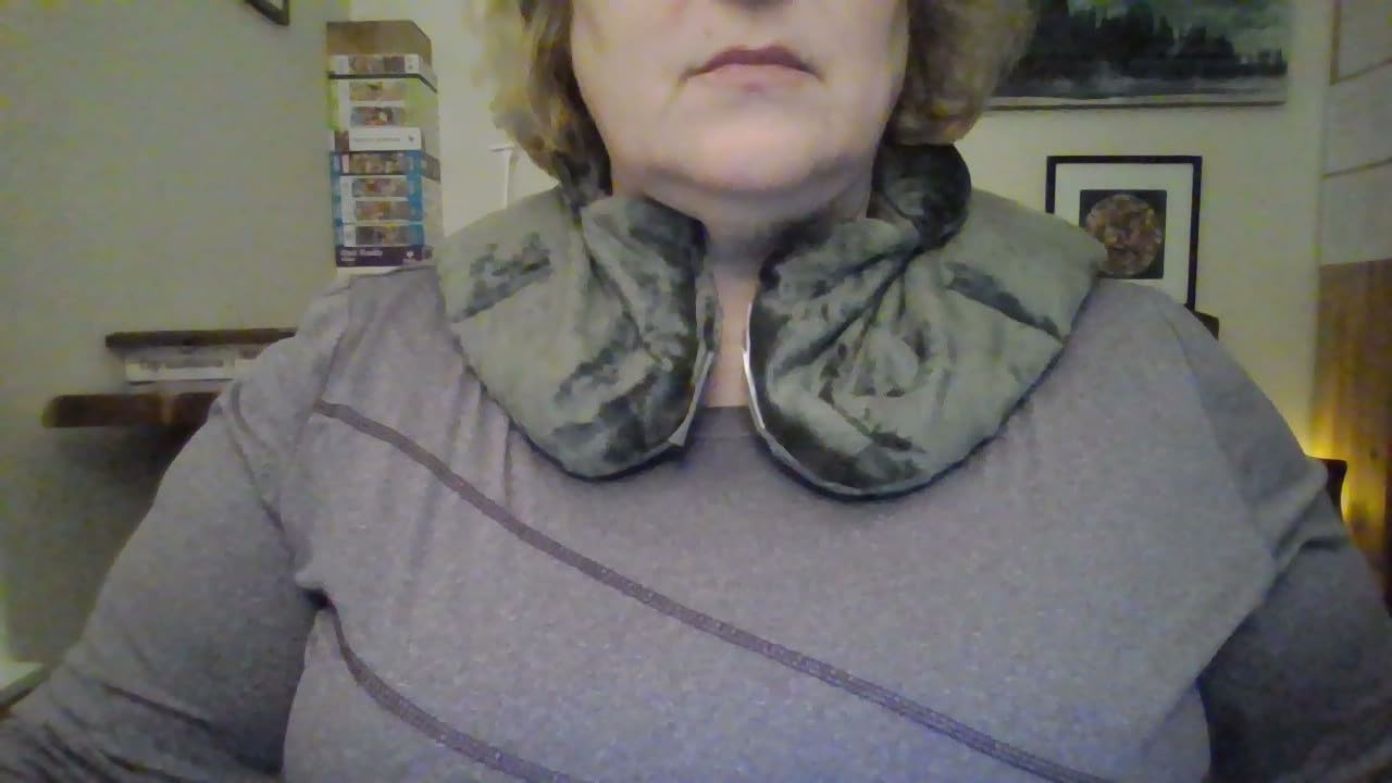 Sharper Image Heated Neck & Shoulder Wrap - Microwavable Warm & Cooling Plush Pad, Scented Aromatherapy (Lavender & Herb Spa Blend), Pain Tension Headache Relief Therapy customer photo 2