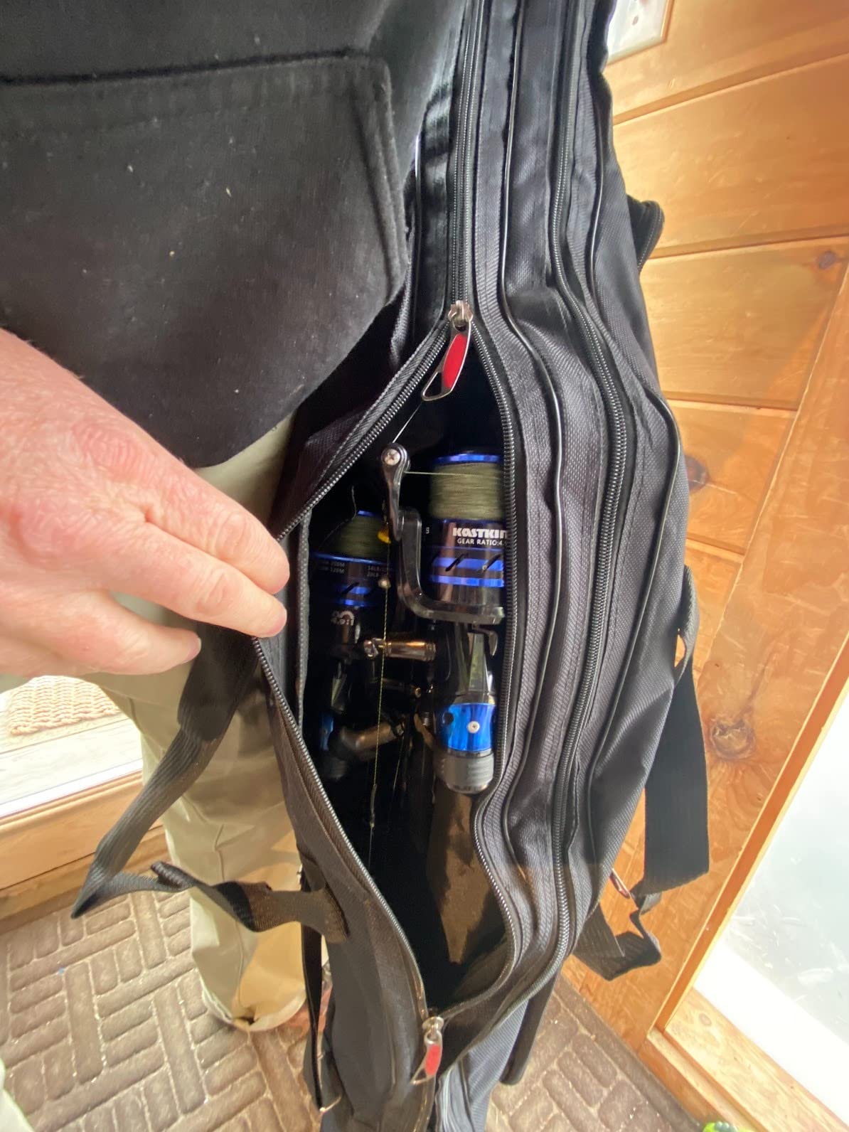 Lixada Fishing Rod Case, Portable Folding Fishing Rod Case Fishing Pole Reel Storage Bag Fishing Gears Organizer customer photo 1