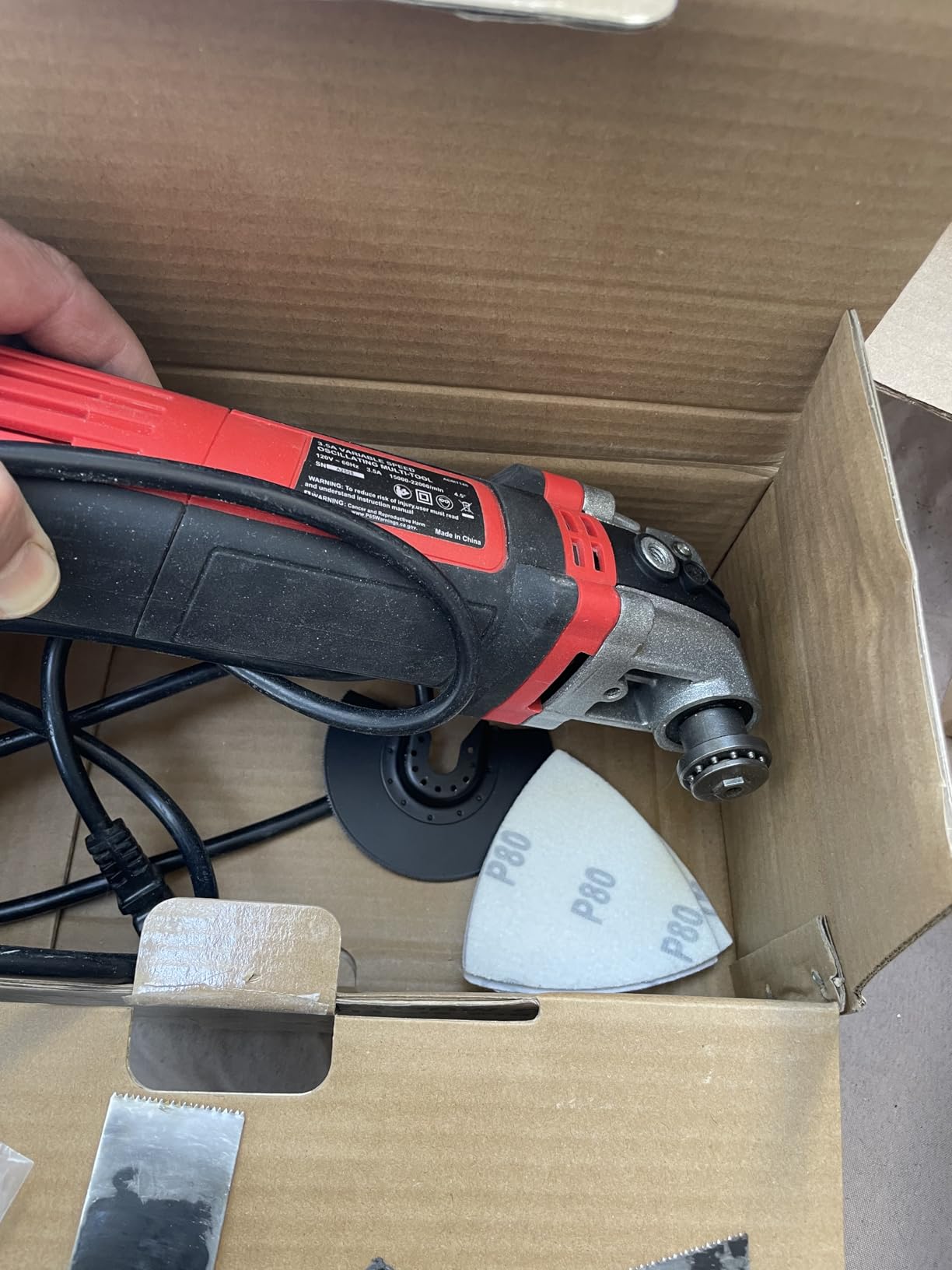 AVID POWER Oscillating Tool, 3.5-Amp Oscillating Multi Tool with 4.5° Oscillation Angle, 6 Variable Speeds and 11 pcs Saw Accessories, Auxiliary Handle customer photo 1